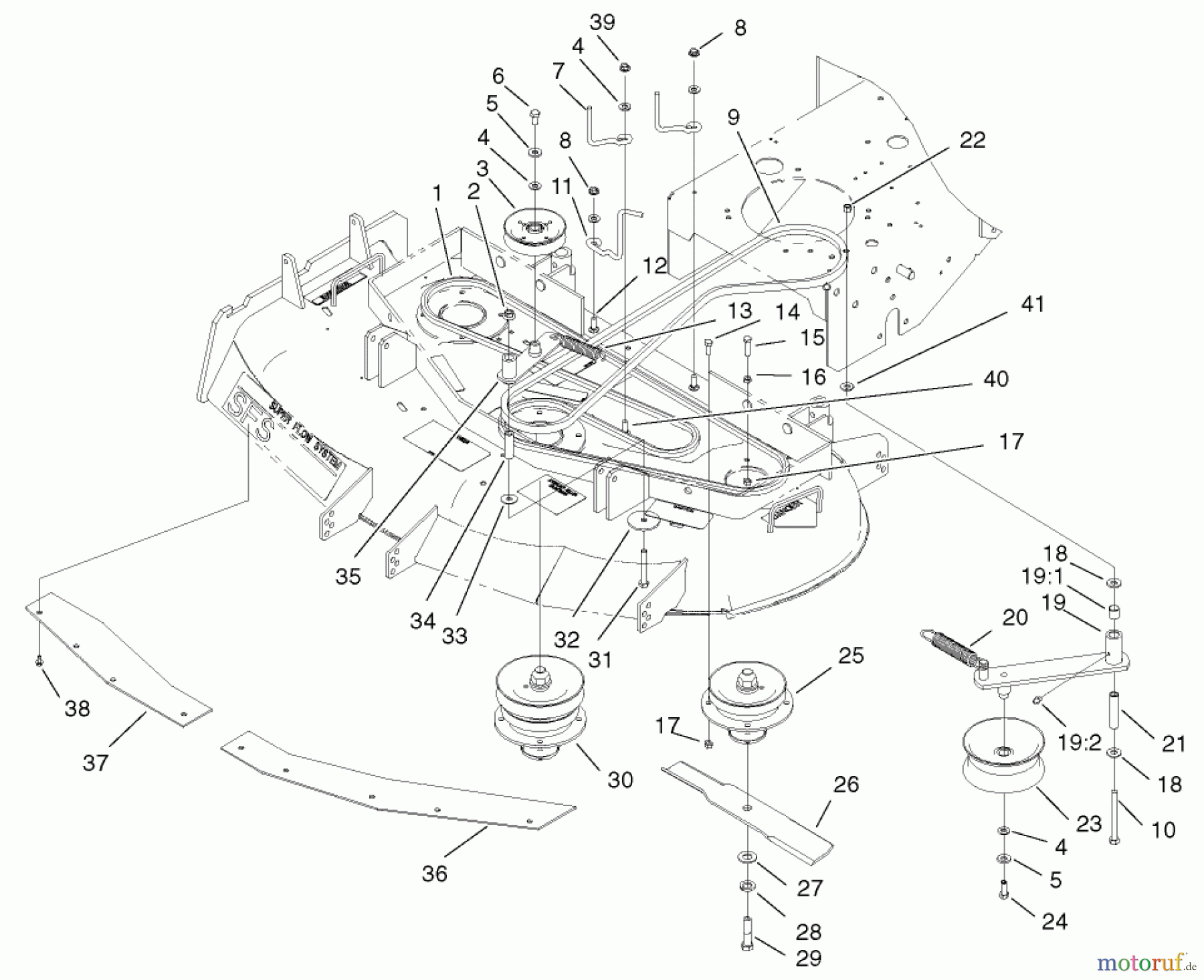  Rasenmäher für Großflächen 30338 - Toro Mid-Size ProLine Mower, Hydro Drive, 15 hp, 44