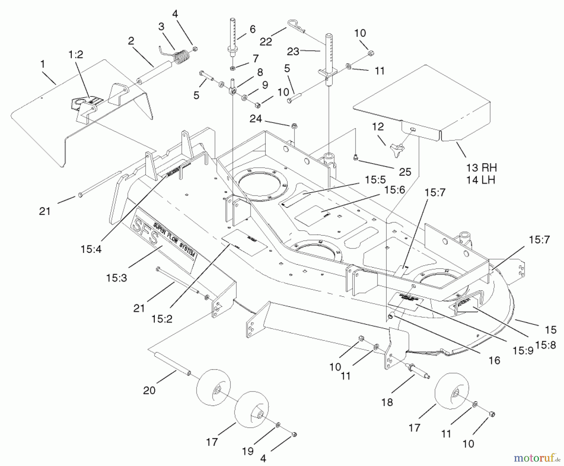  Rasenmäher für Großflächen 30339 - Toro Mid-Size ProLine Mower, Hydro Drive, 15 hp, 52