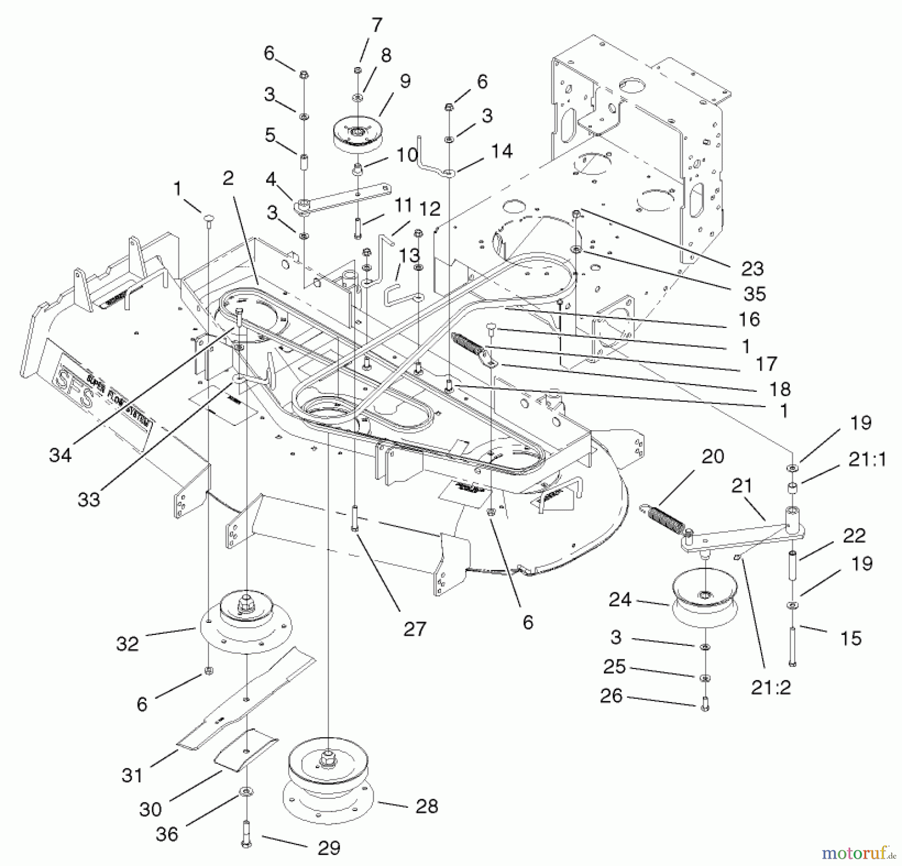  Rasenmäher für Großflächen 30339 - Toro Mid-Size ProLine Mower, Hydro Drive, 15 hp, 52