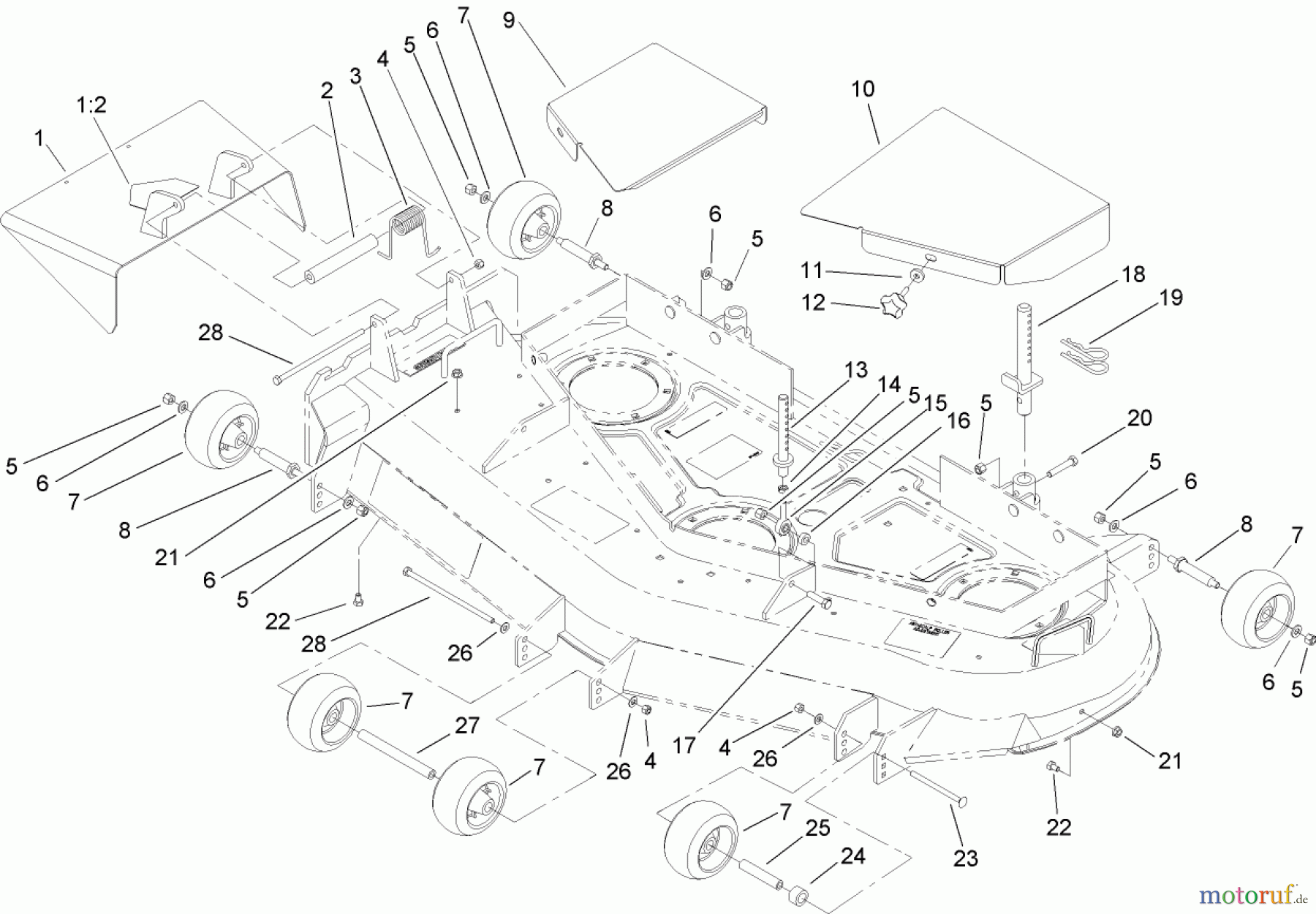  Rasenmäher für Großflächen 30342 - Toro Mid-Size ProLine Mower, T-Bar, Gear Drive, 17 HP, 52