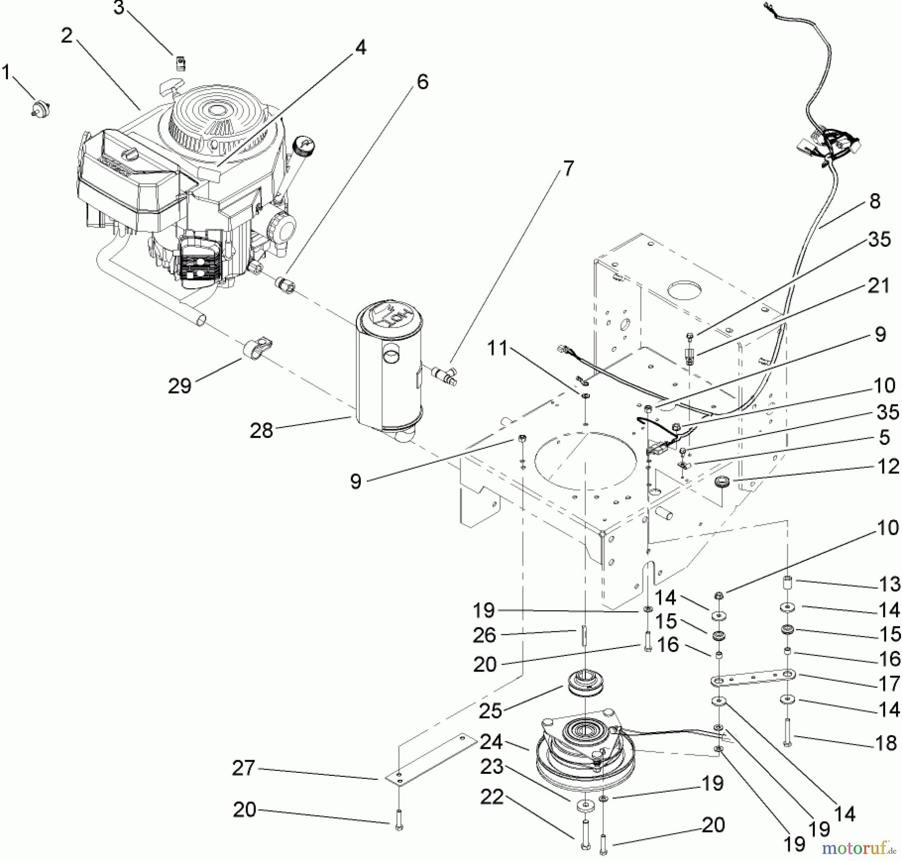  Rasenmäher für Großflächen 30342 - Toro Mid-Size ProLine Mower, T-Bar, Gear Drive, 17 HP, 52