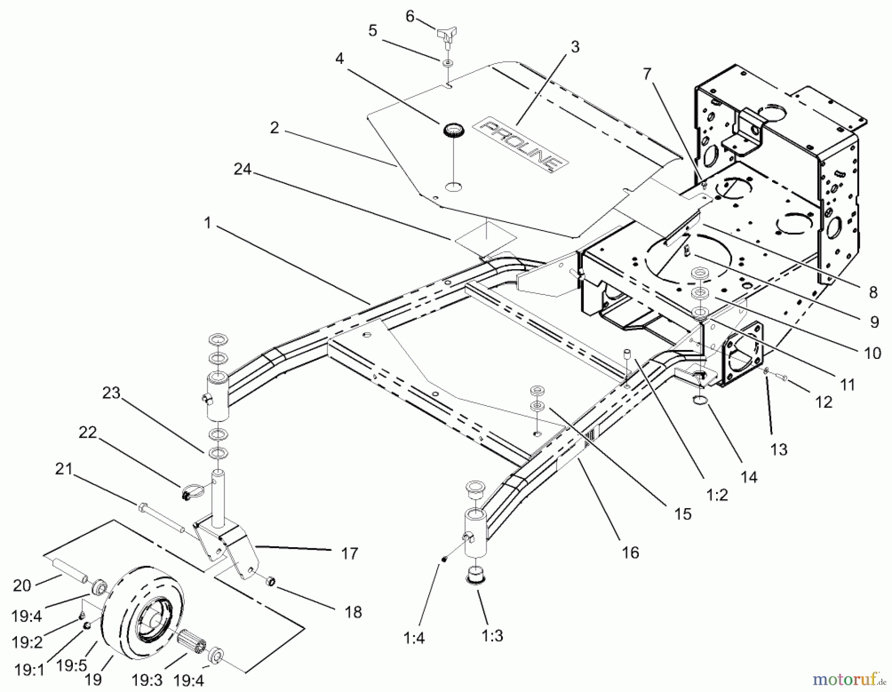  Rasenmäher für Großflächen 30432 - Toro Mid-Size ProLine Mower, Pistol Grip, Gear Drive, 17 HP, 52