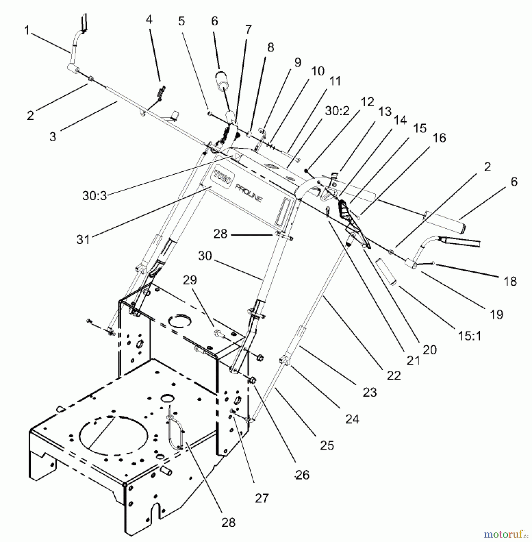  Rasenmäher für Großflächen 30432 - Toro Mid-Size ProLine Mower, Pistol Grip, Gear Drive, 17 HP, 52