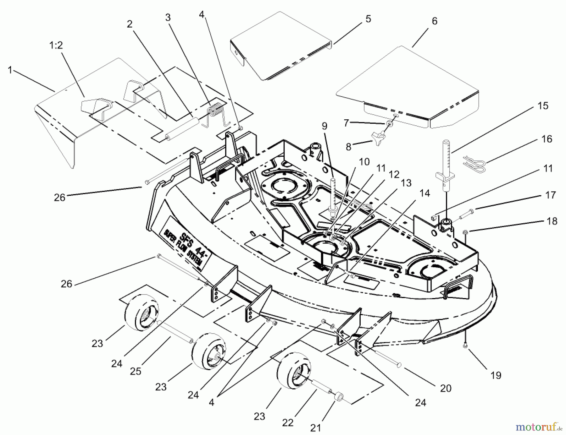  Rasenmäher für Großflächen 30435 - Toro Mid-Size ProLine Mower, Pistol Grip, Hydro Drive, 17 HP, 44