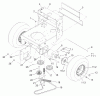 Rasenmäher für Großflächen 30436 - Toro Mid-Size ProLine Mower, Pistol Grip, Hydro Drive, 17 hp, 52" Side Discharge Deck (SN: 230000001 - 230999999) (2003) Spareparts WHEEL MOTOR, PUMP BELT AND PUMP IDLER ASSEMBLY