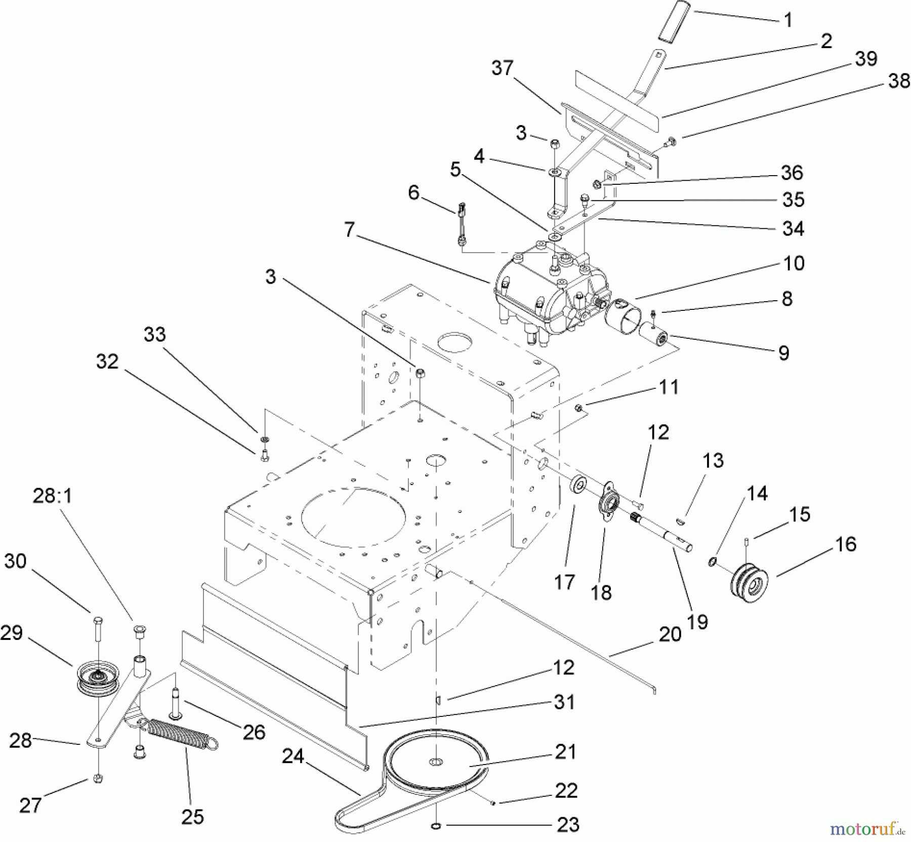  Rasenmäher für Großflächen 30437 - Toro Mid-Size ProLine Mower, Pistol Grip, Gear Drive, 15 HP, 44