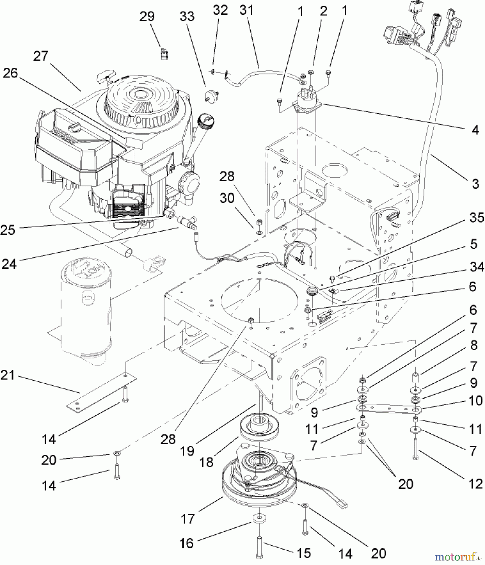  Rasenmäher für Großflächen 30440 - Toro Mid-Size ProLine Mower, Pistol Grip, Hydro Drive, 17 HP, 44