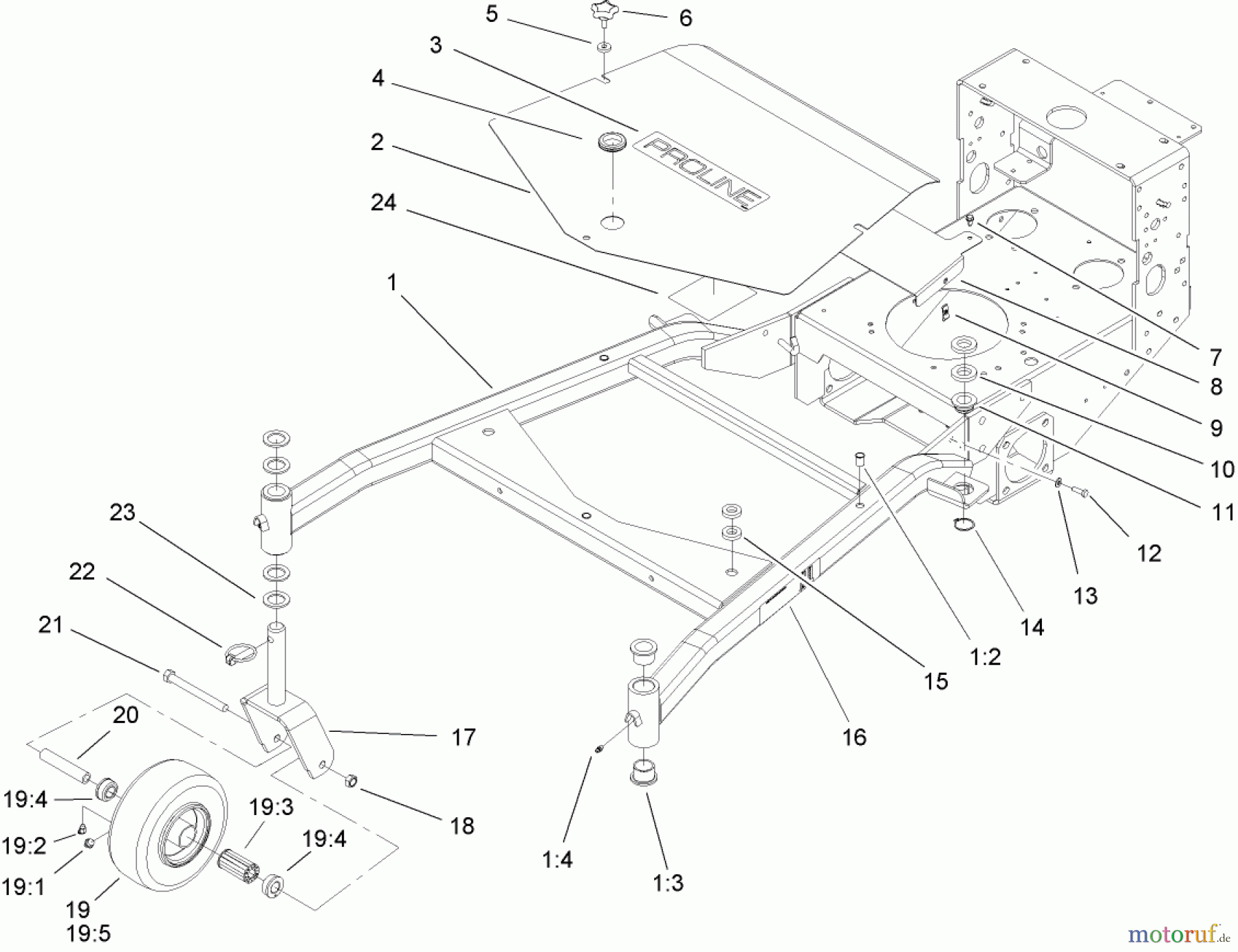  Rasenmäher für Großflächen 30441 - Toro Mid-Size ProLine Mower, Pistol Grip, Hydro Drive, 17 HP, 52