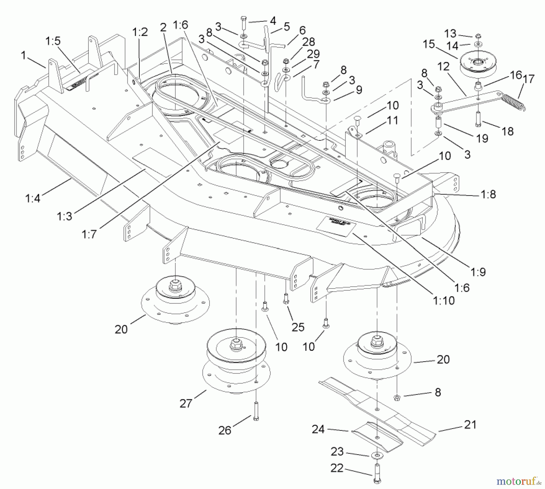  Rasenmäher für Großflächen 30441 - Toro Mid-Size ProLine Mower, Pistol Grip, Hydro Drive, 17 HP, 52