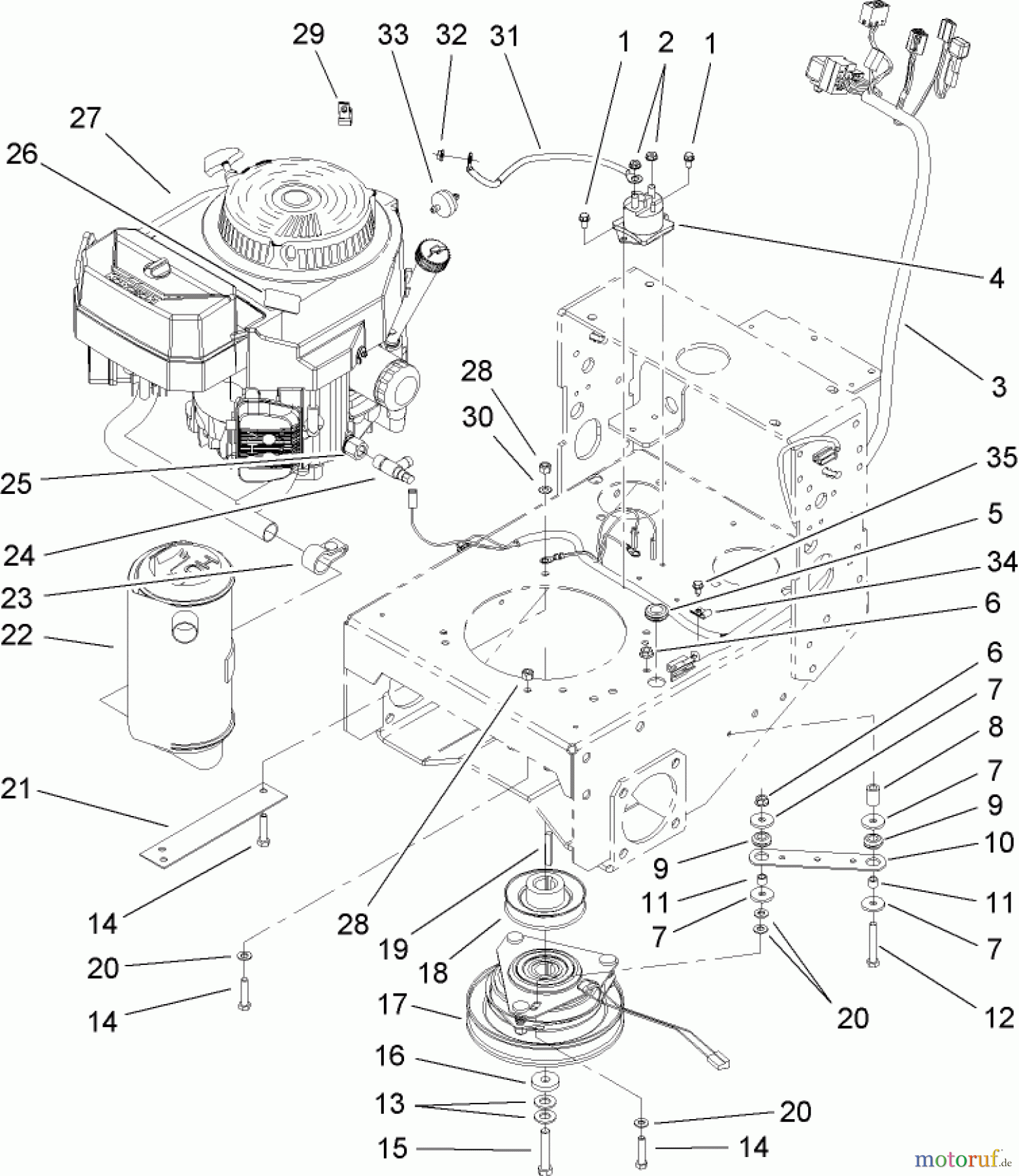  Rasenmäher für Großflächen 30441 - Toro Mid-Size ProLine Mower, Pistol Grip, Hydro Drive, 17 HP, 52