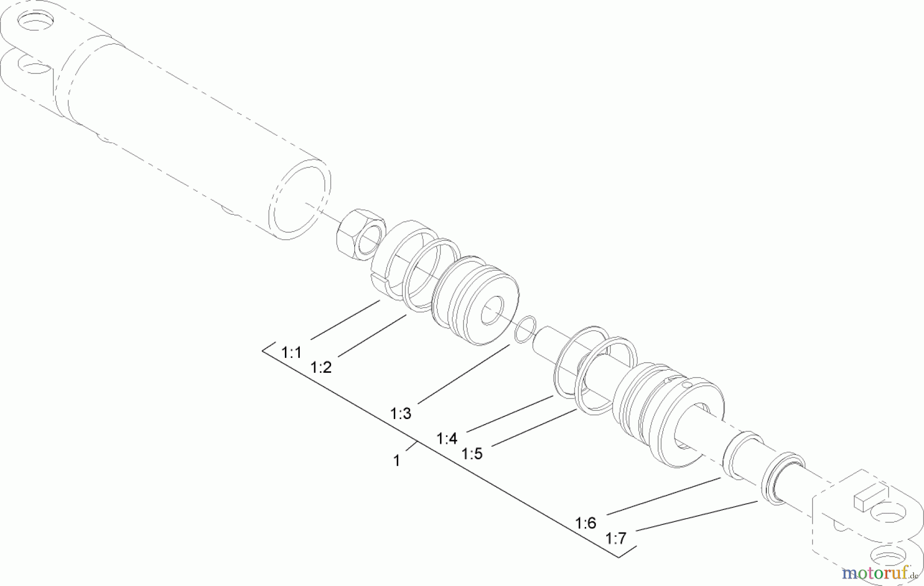  Compact Utility Attachments 22521 - Toro Grapple Rake, Dingo Compact Utility Loaders (SN: 310000001 - 310999999) (2010) HYDRAULIC CYLINDER ASSEMBLY NO. 114-1302