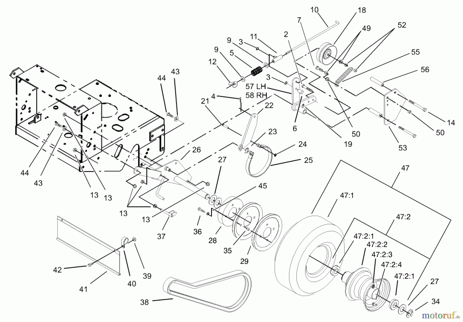  Rasenmäher für Großflächen 30523 - Toro Mid-Size ProLine Mower, Pistol Grip, Gear Drive, 15 hp, 48