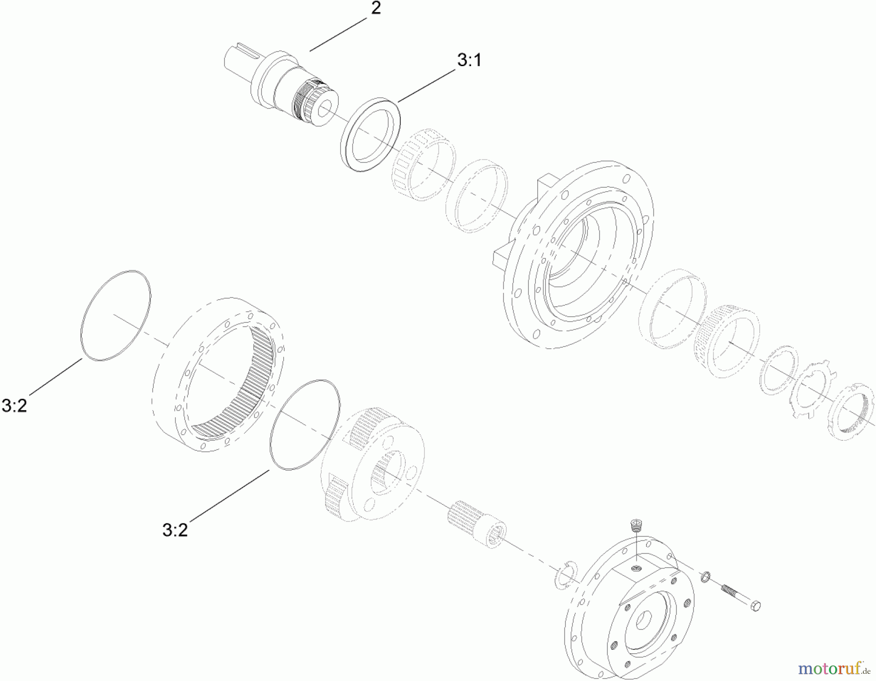  Compact Utility Attachments 22803 - Toro Universal Swivel Auger Head, Dingo Compact Utility Loaders (SN: 250000001 - 250999999) (2005) PLANETARY GEAR ASSEMBLY NO. 105-0311-03