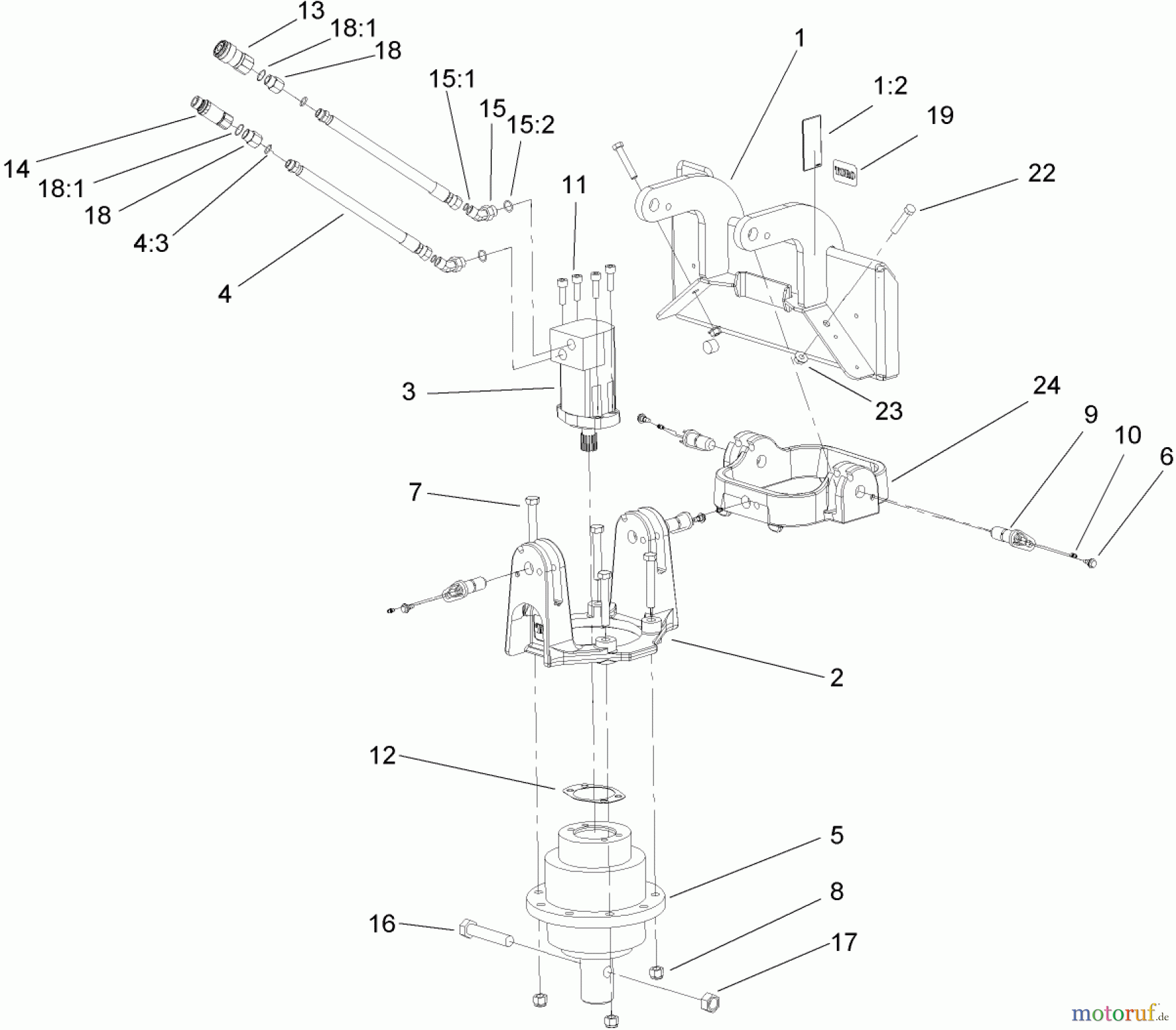  Compact Utility Attachments 22802 - Toro Auger Head, Dingo Compact Utility Loaders (SN: 240000001 - 240999999) (2004) UNIVERSAL AUGER HEAD ASSEMBLY