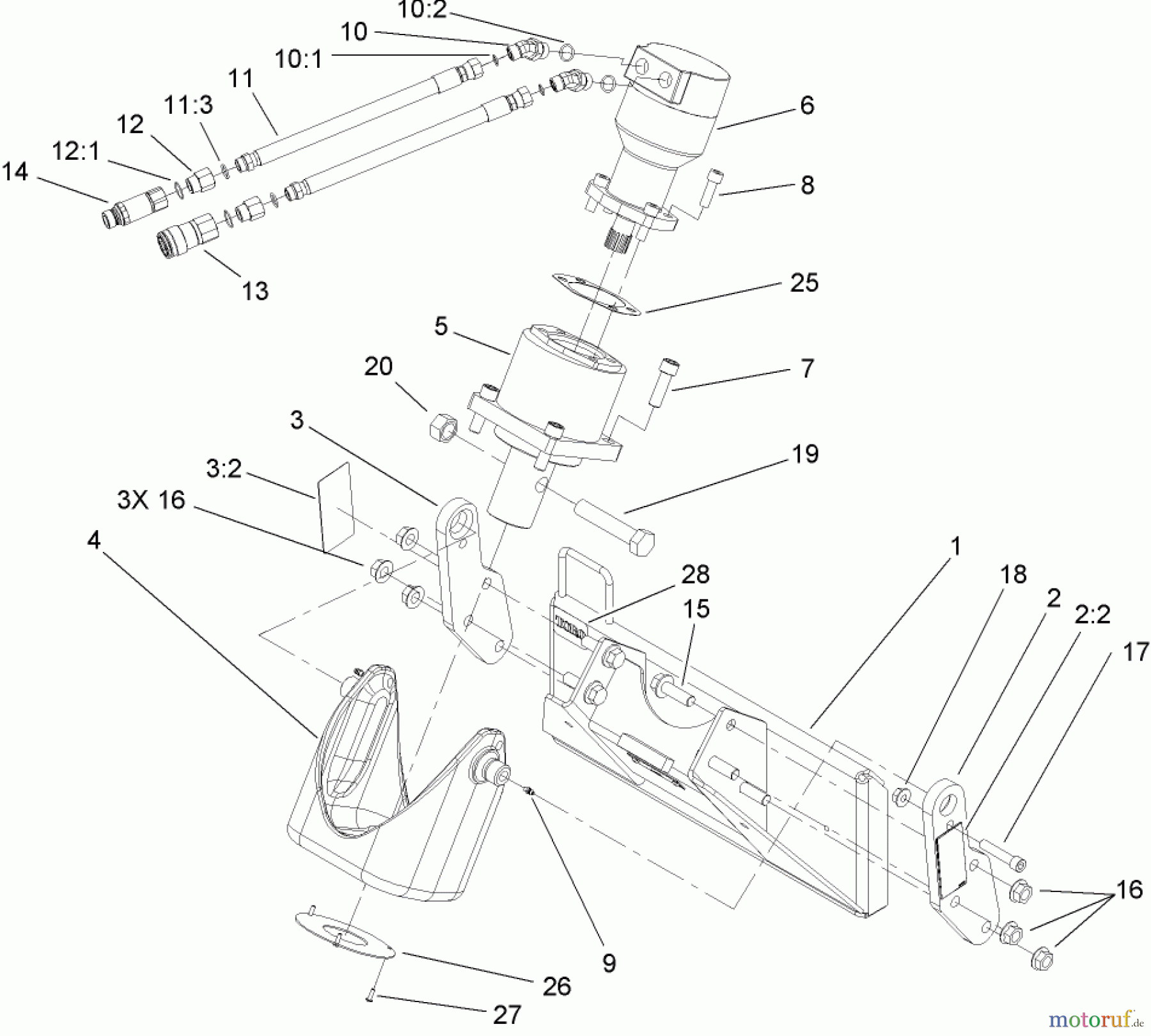  Compact Utility Attachments 22805 - Toro Auger Head, Dingo Compact Utility Loaders (SN: 270000001 - 270999999) (2007) AUGER HEAD ASSEMBLY