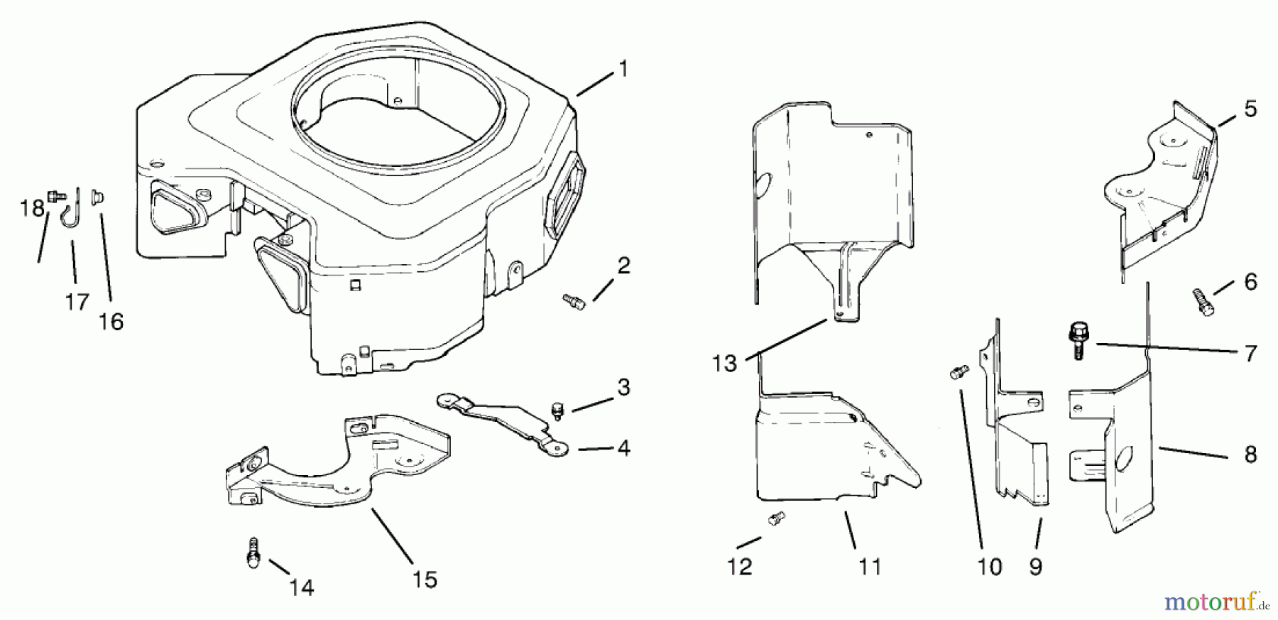  Zerto-Turn Mäher 74105 (Z118) - Toro Z Master Riding Mower (SN: 79000001 - 79999999) (1997) BLOWER HOUSING & BAFFLES