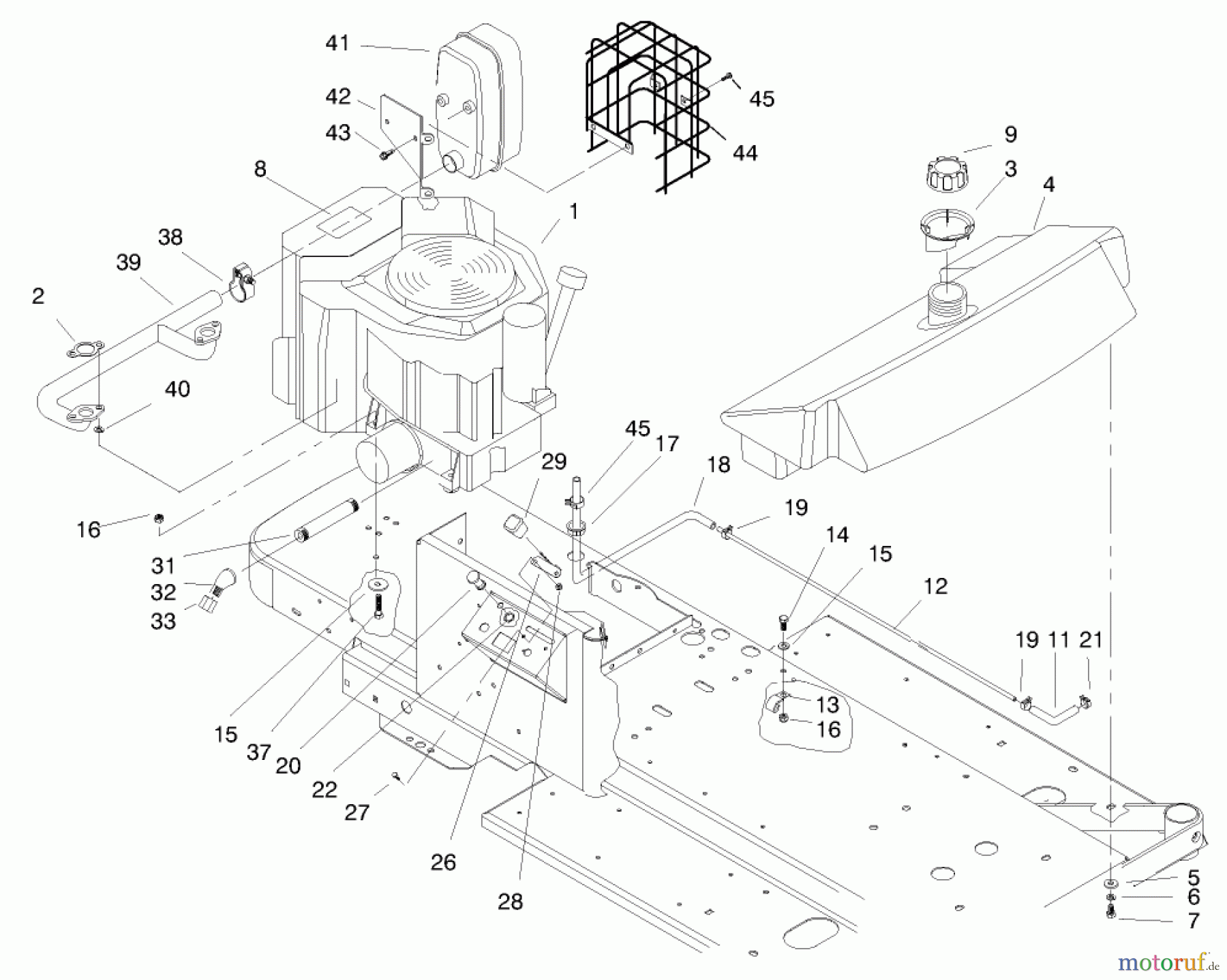  Zerto-Turn Mäher 74105 (Z118) - Toro Z Master Riding Mower (SN: 79000001 - 79999999) (1997) ENGINE & FUEL SYSTEM