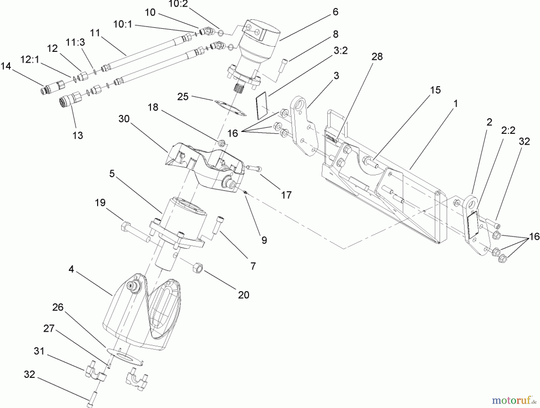  Compact Utility Attachments 22806 - Toro Universal Swivel Auger Head, Dingo Compact Utility Loaders (SN: 311000001 - 311999999) (2011) UNIVERSAL SWIVEL AUGER HEAD ASSEMBLY