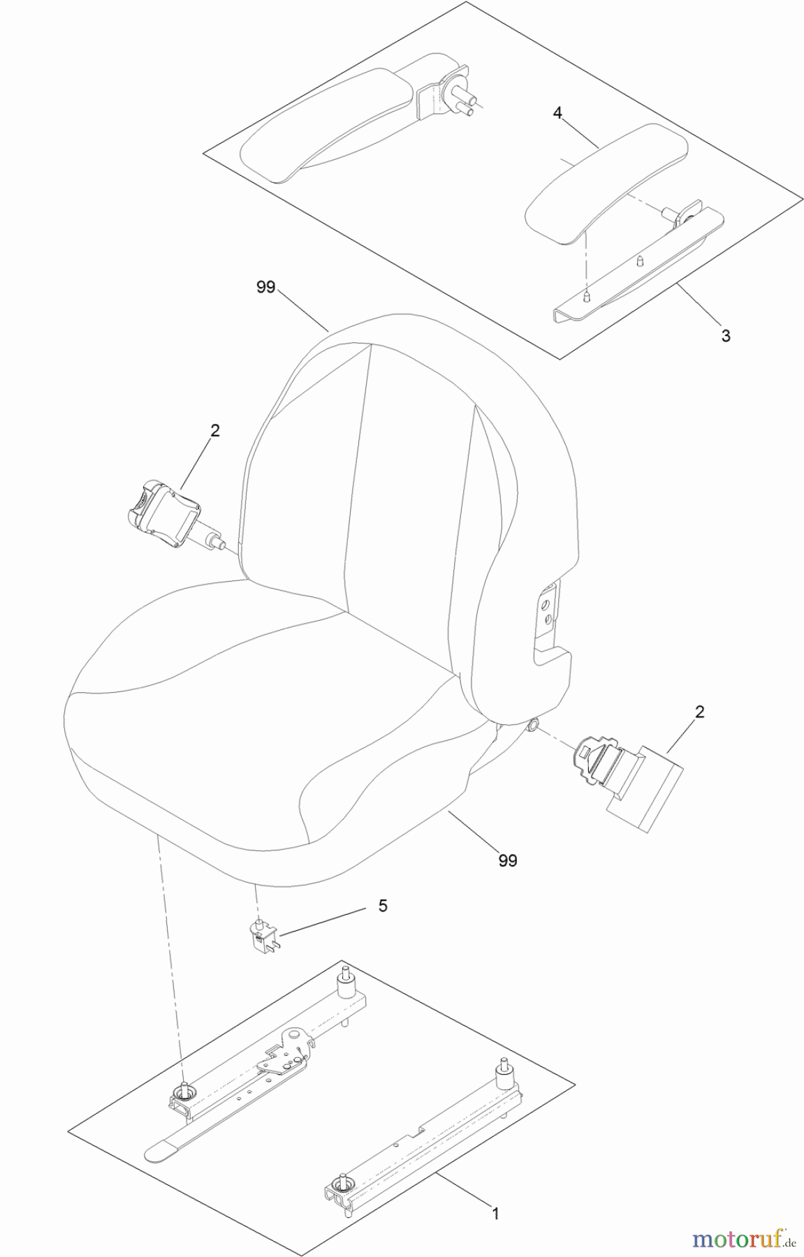  Zerto-Turn Mäher 74142TE - Toro Z Master Commercial 2000 Series Riding Mower, with 48 TURBO FORCE Side Discharge Mower (SN: 314000001 - 314999999) (2014) SEAT ASSEMBLY NO. 127-9538