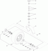 Zerto-Turn Mäher 74143 - Toro Z Master Commercial 2000 Series Riding Mower, 52" TURBO FORCE Side Discharge Deck (SN: 312000001 - 312999999) (2012) Spareparts CASTER FORK AND WHEEL ASSEMBLY