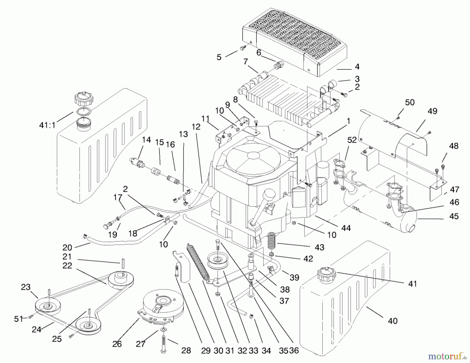  Zerto-Turn Mäher 74160 (Z222) - Toro Z Master Mower (SN: 790001 - 799999) (1997) ENGINE AND FUEL SYSTEMS