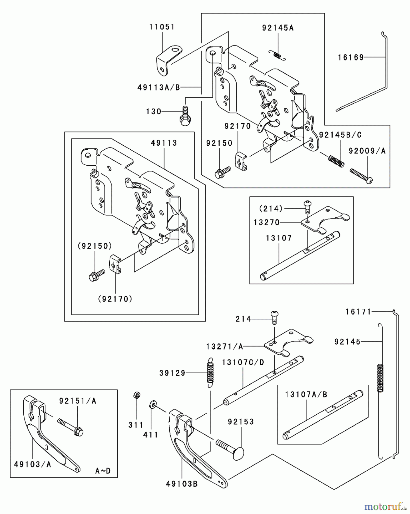  Zerto-Turn Mäher 74161TE (Z147) - Toro Z Master Mower, 112cm SFS Side Discharge Deck (SN: 240000001 - 240001000) (2004) CONTROL EQUIPMENT ASSEMBLY KAWASAKI FH500V-ES10