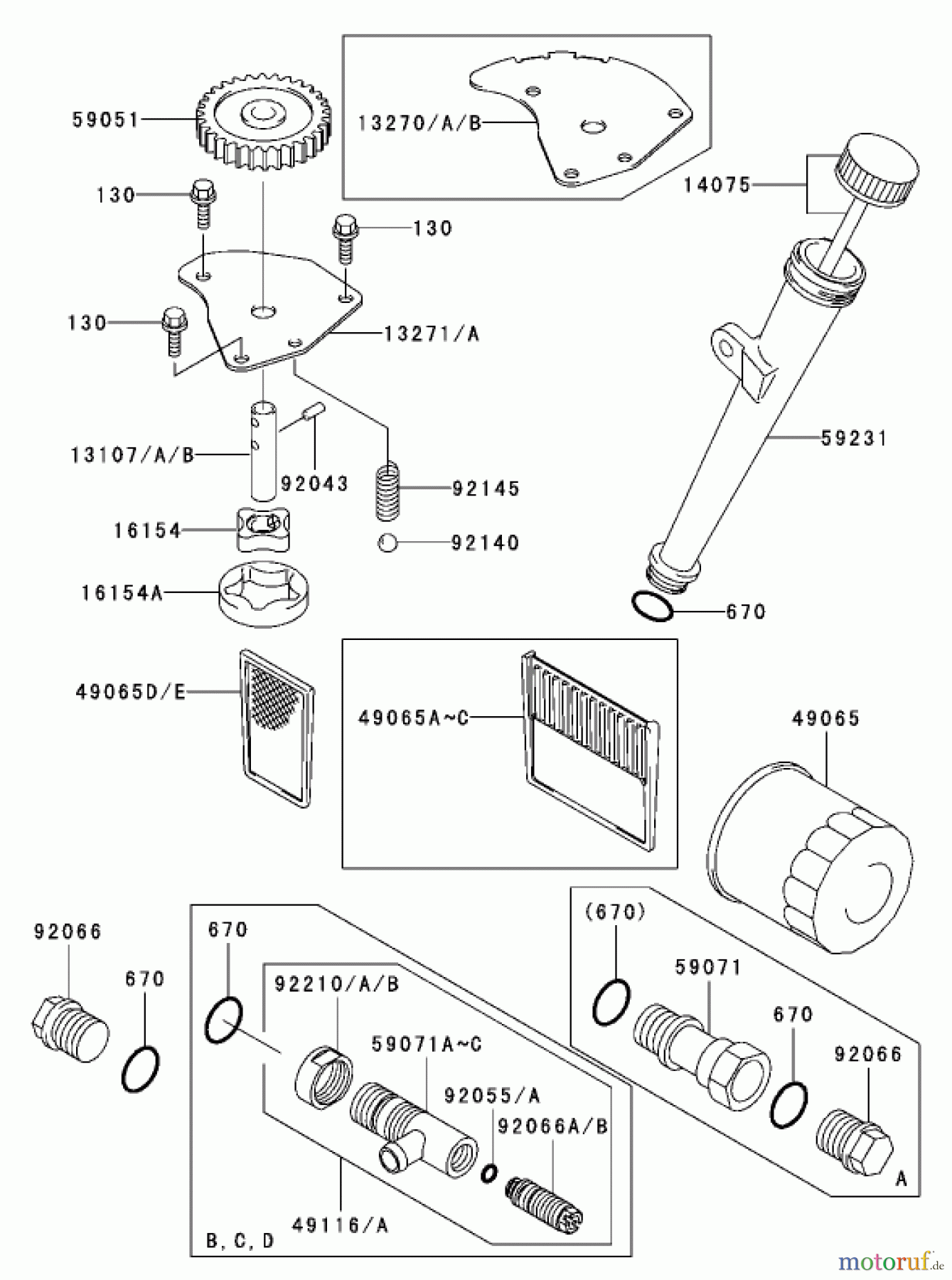  Zerto-Turn Mäher 74161TE (Z147) - Toro Z Master Mower, 112cm SFS Side Discharge Deck (SN: 240000001 - 240001000) (2004) LUBRICATION EQUIPMENT ASSEMBLY KAWASAKI FH500V-ES10