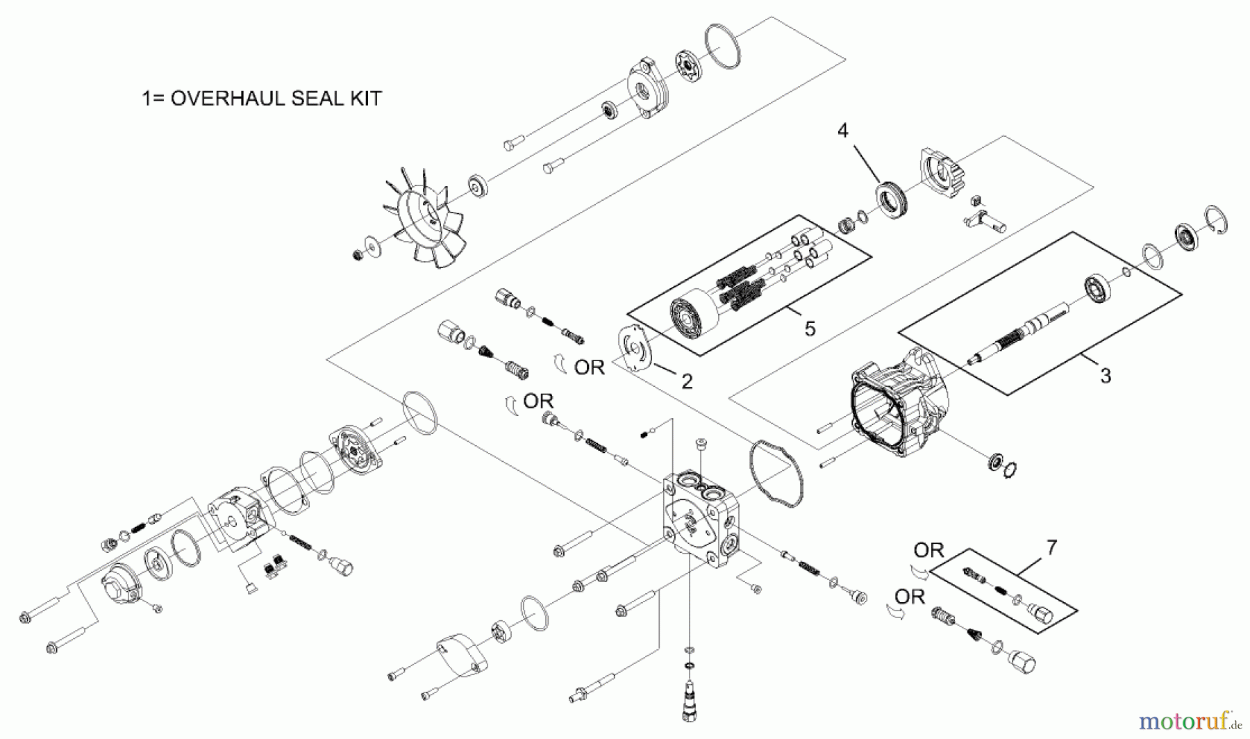  Zerto-Turn Mäher 74161TE (Z147) - Toro Z Master Mower, 112cm SFS Side Discharge Deck (SN: 240001001 - 240999999) (2004) HYDRAULIC PUMP ASSEMBLY NO. 103-1942