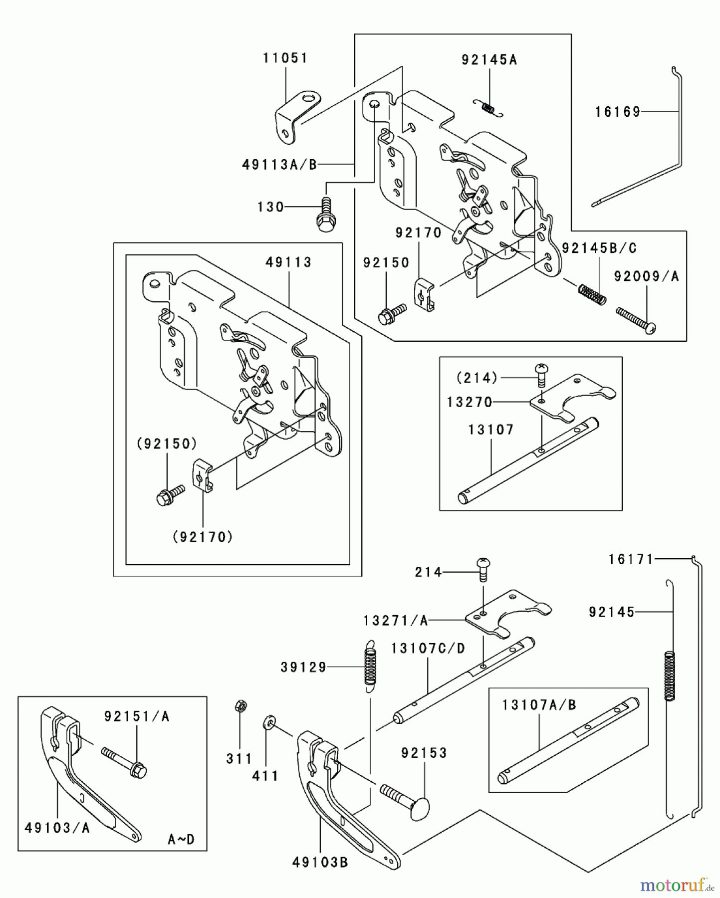  Zerto-Turn Mäher 74176TE (Z147) - Toro Z Master Mower, 112cm SFS Side Discharge Deck (SN: 230000001 - 230006000) (2003) CONTROL EQUIPMENT ASSEMBLY KAWASAKI FH500V-ES10