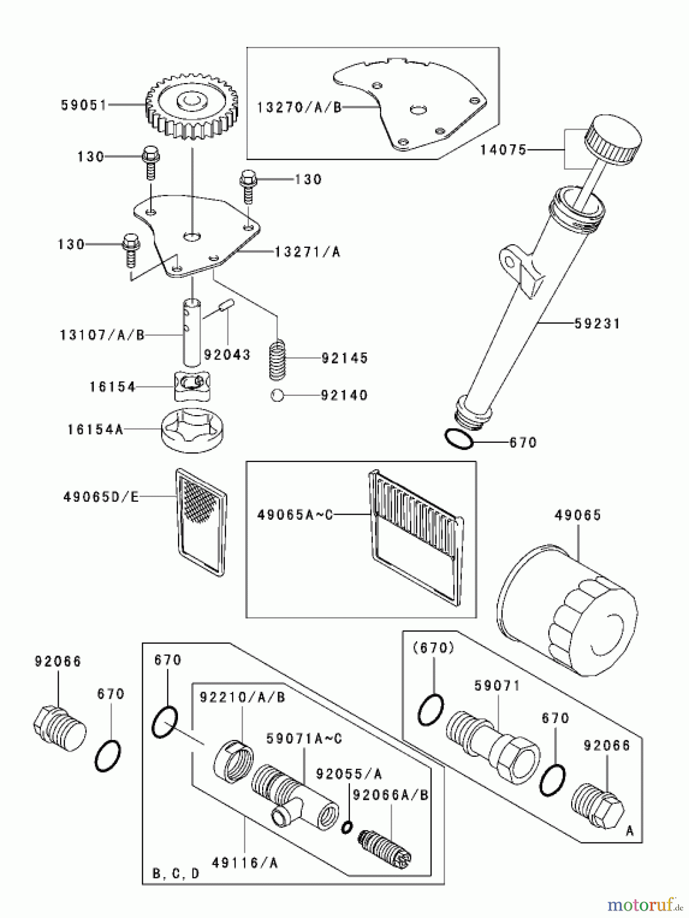  Zerto-Turn Mäher 74176TE (Z147) - Toro Z Master Mower, 112cm SFS Side Discharge Deck (SN: 230000001 - 230006000) (2003) LUBRICATION EQUIPMENT ASSEMBLY KAWASAKI FH500V-ES10