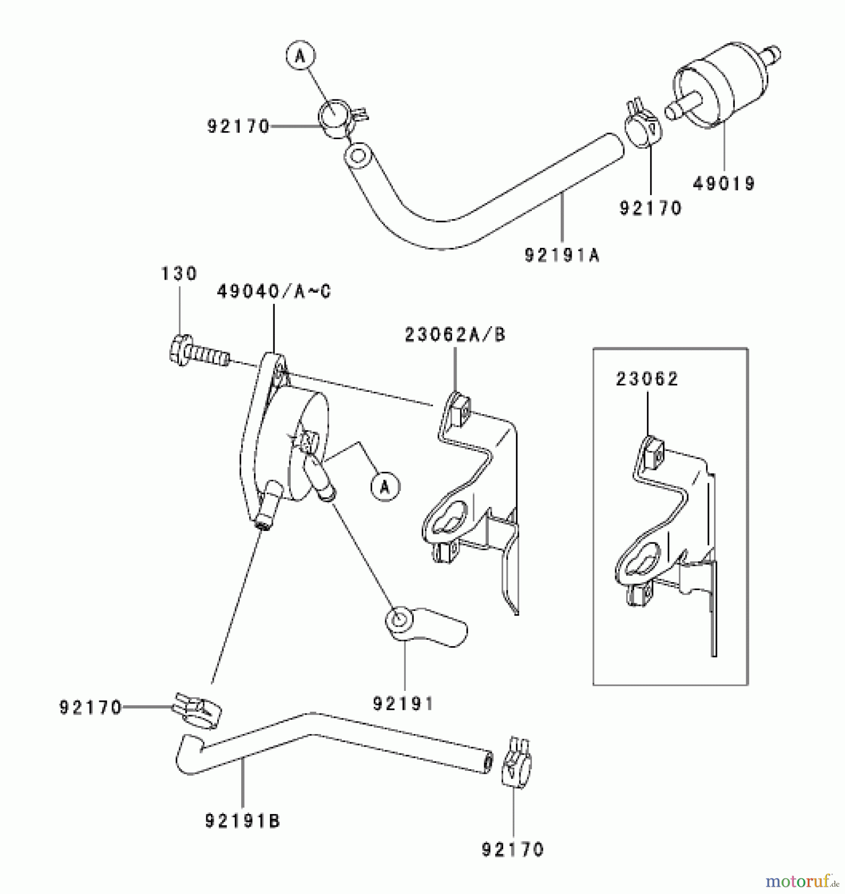  Zerto-Turn Mäher 74176TE (Z147) - Toro Z Master Mower, 112cm SFS Side Discharge Deck (SN: 230006001 - 230007000) (2003) FUEL TANK/FUEL VALVE ASSEMBLY KAWASAKI FH500V-ES10