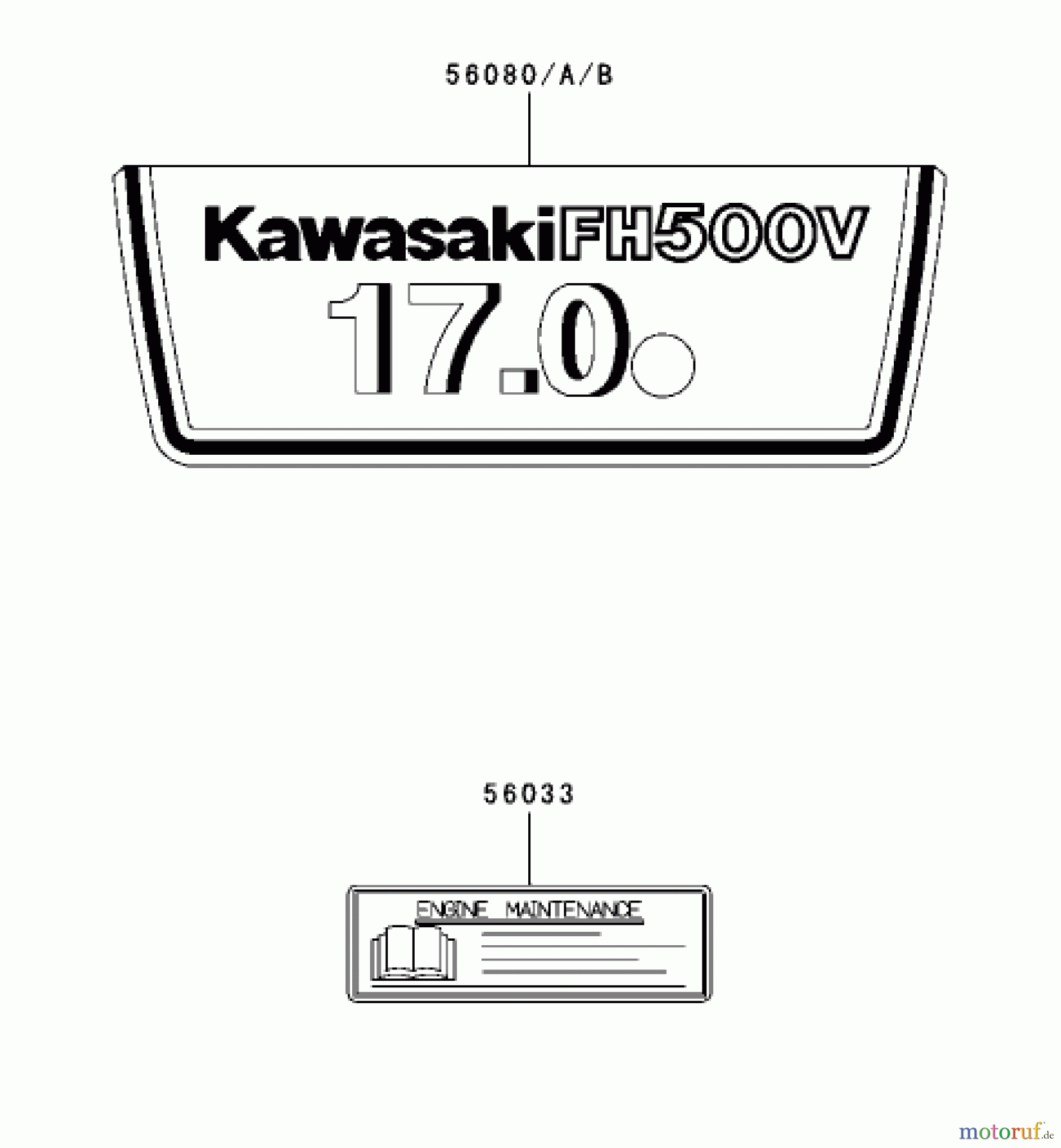  Zerto-Turn Mäher 74176TE (Z147) - Toro Z Master Mower, 112cm SFS Side Discharge Deck (SN: 230006001 - 230007000) (2003) LABEL ASSEMBLY KAWASAKI FH500V-ES10