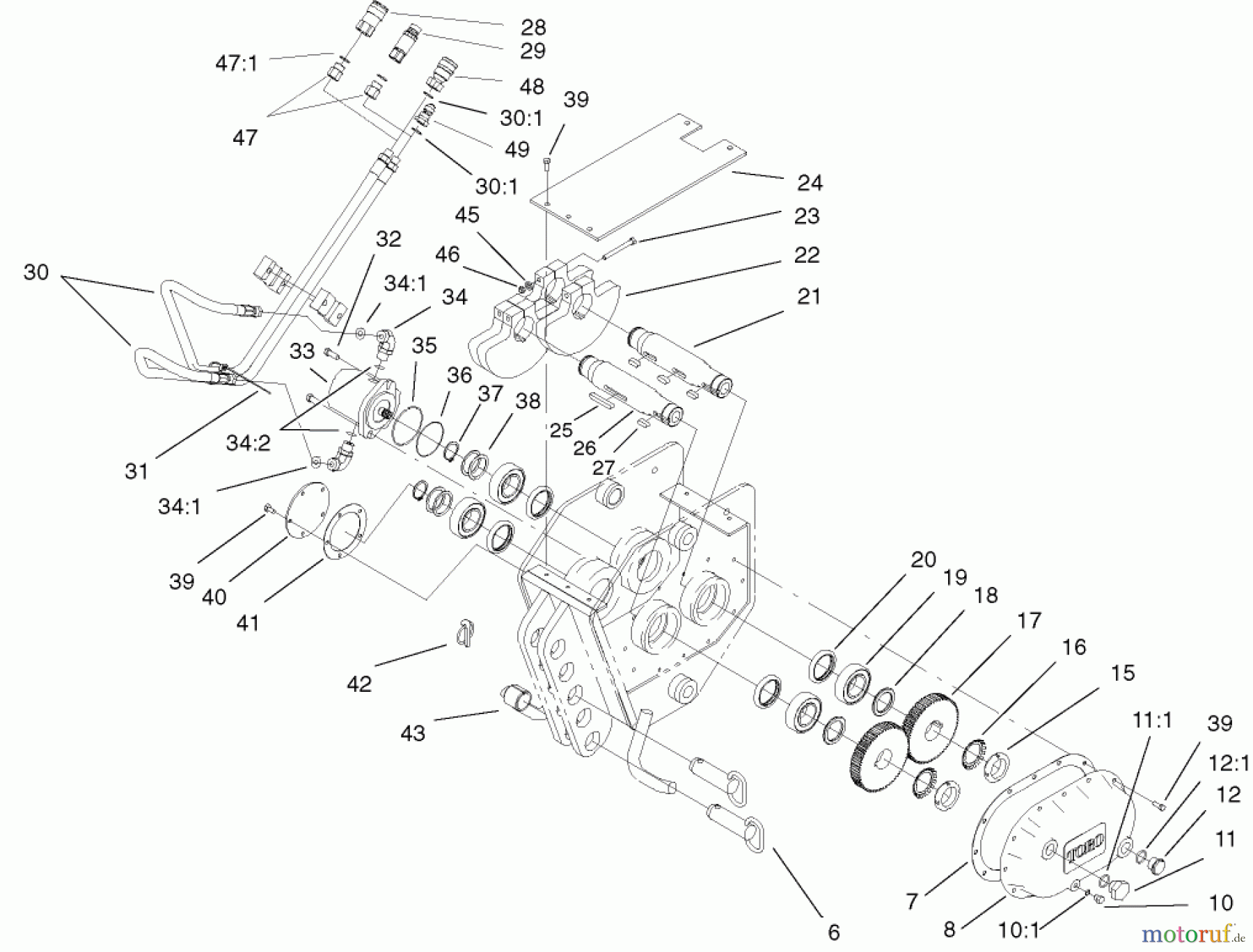  Compact Utility Attachments 22910 - Toro Vibratory Plow, Dingo Compact Utility Loaders (SN: 200000001 - 200999999) (2000) HYDRAULIC ASSEMBLY