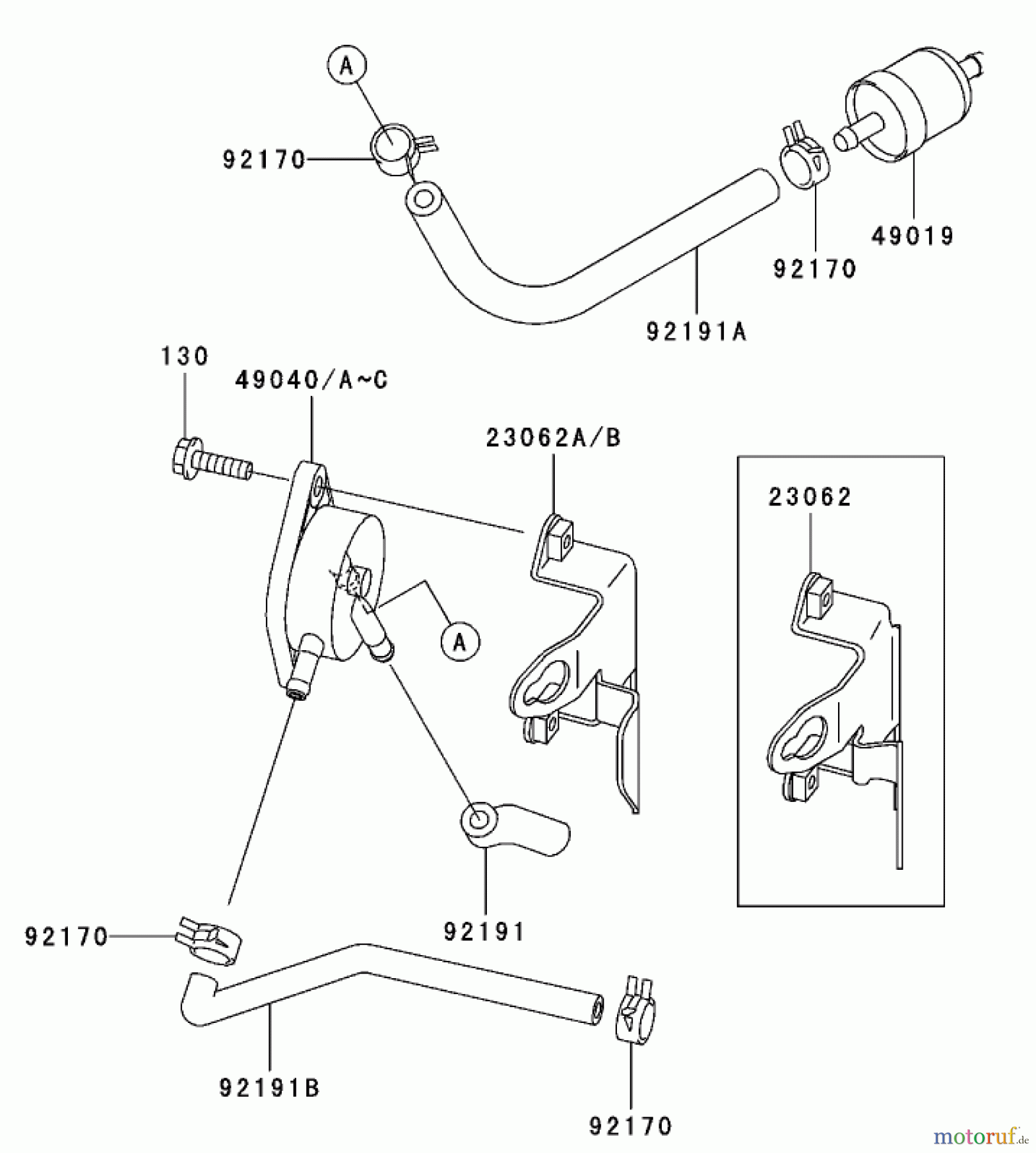  Zerto-Turn Mäher 74176TE (Z147) - Toro Z Master Mower, 112cm SFS Side Discharge Deck (SN: 230007001 - 230999999) (2003) FUEL TANK/FUEL VALVE ASSEMBLY KAWASAKI FH500V-ES10