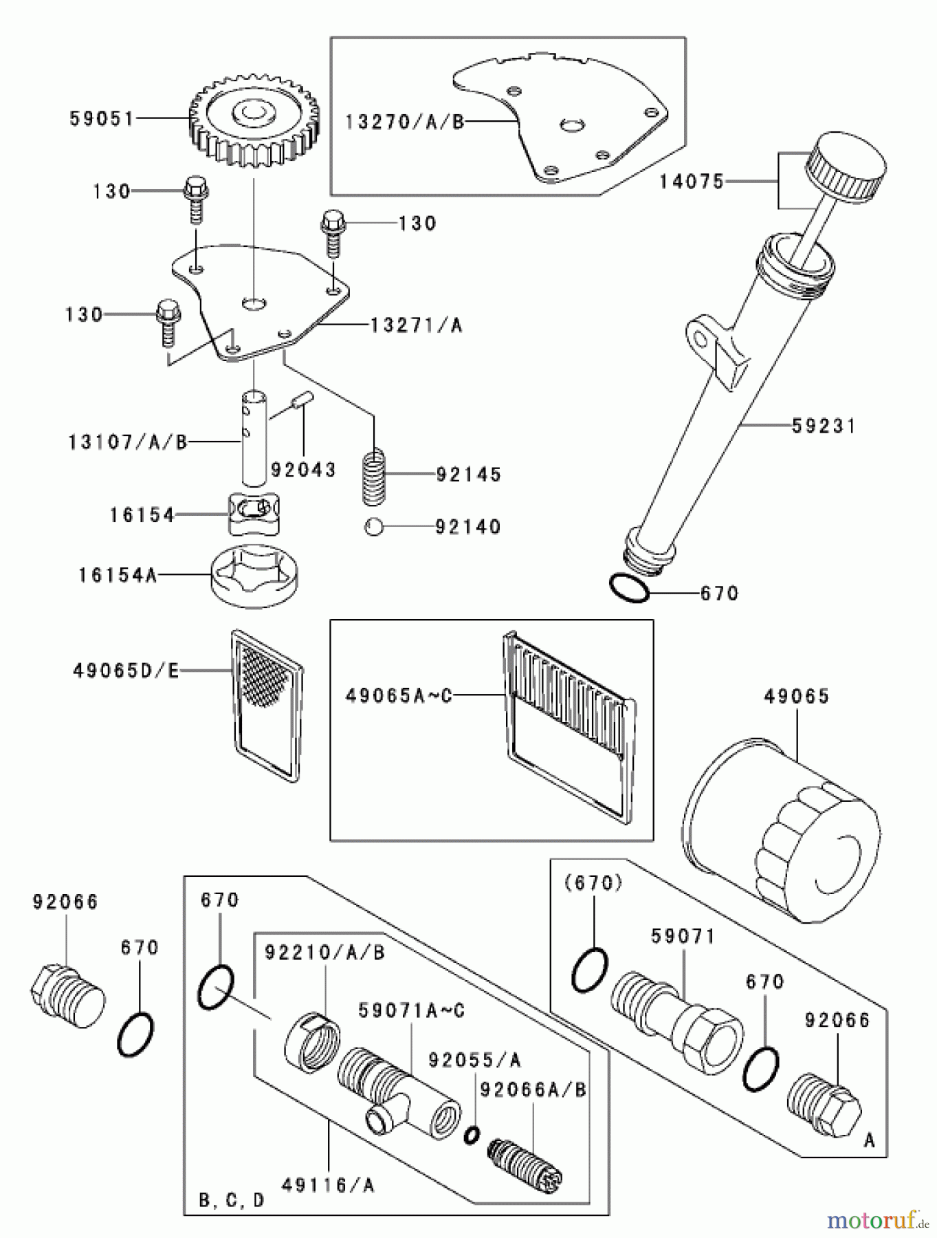  Zerto-Turn Mäher 74176TE (Z147) - Toro Z Master Mower, 112cm SFS Side Discharge Deck (SN: 230007001 - 230999999) (2003) LUBRICATION EQUIPMENT ASSEMBLY KAWASAKI FH500V-ES10