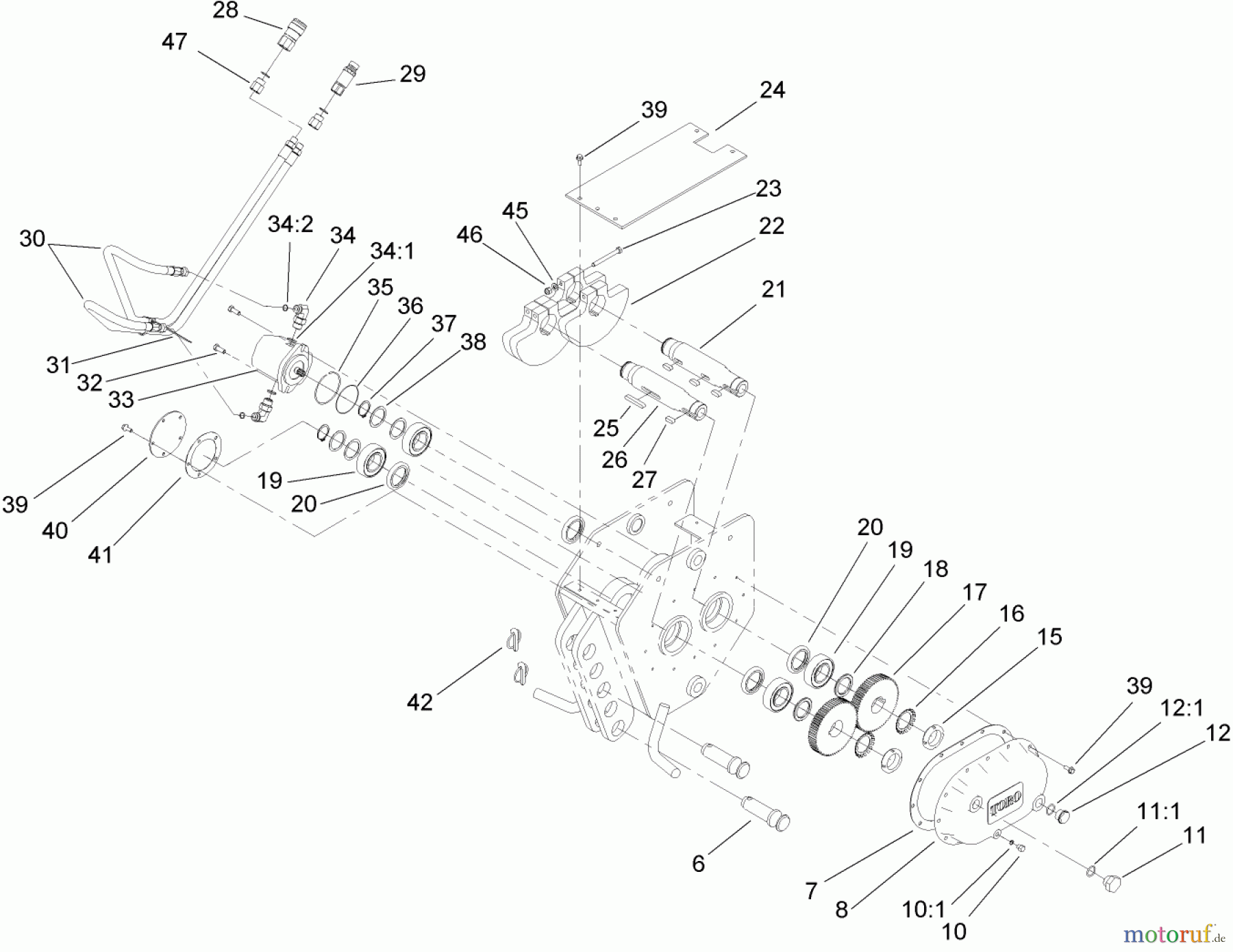  Compact Utility Attachments 22910 - Toro Vibratory Plow, Dingo Compact Utility Loaders (SN: 240000001 - 240999999) (2004) HYDRAULIC ASSEMBLY