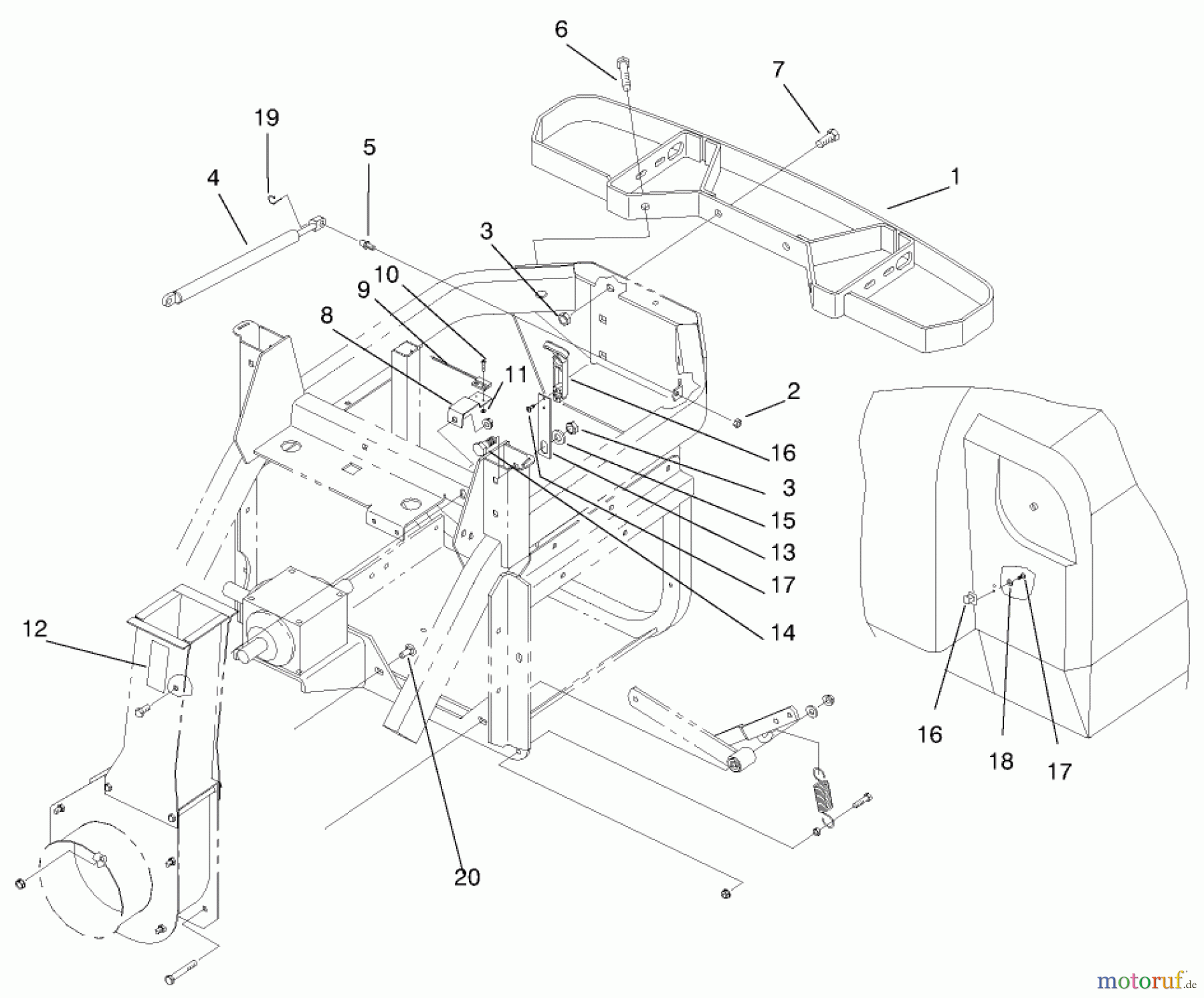  Zerto-Turn Mäher 74191 (Z320) - Toro Z Master 122cm Mower and Bagger (SN: 890001 - 890159) (1998) BUMPER ASM