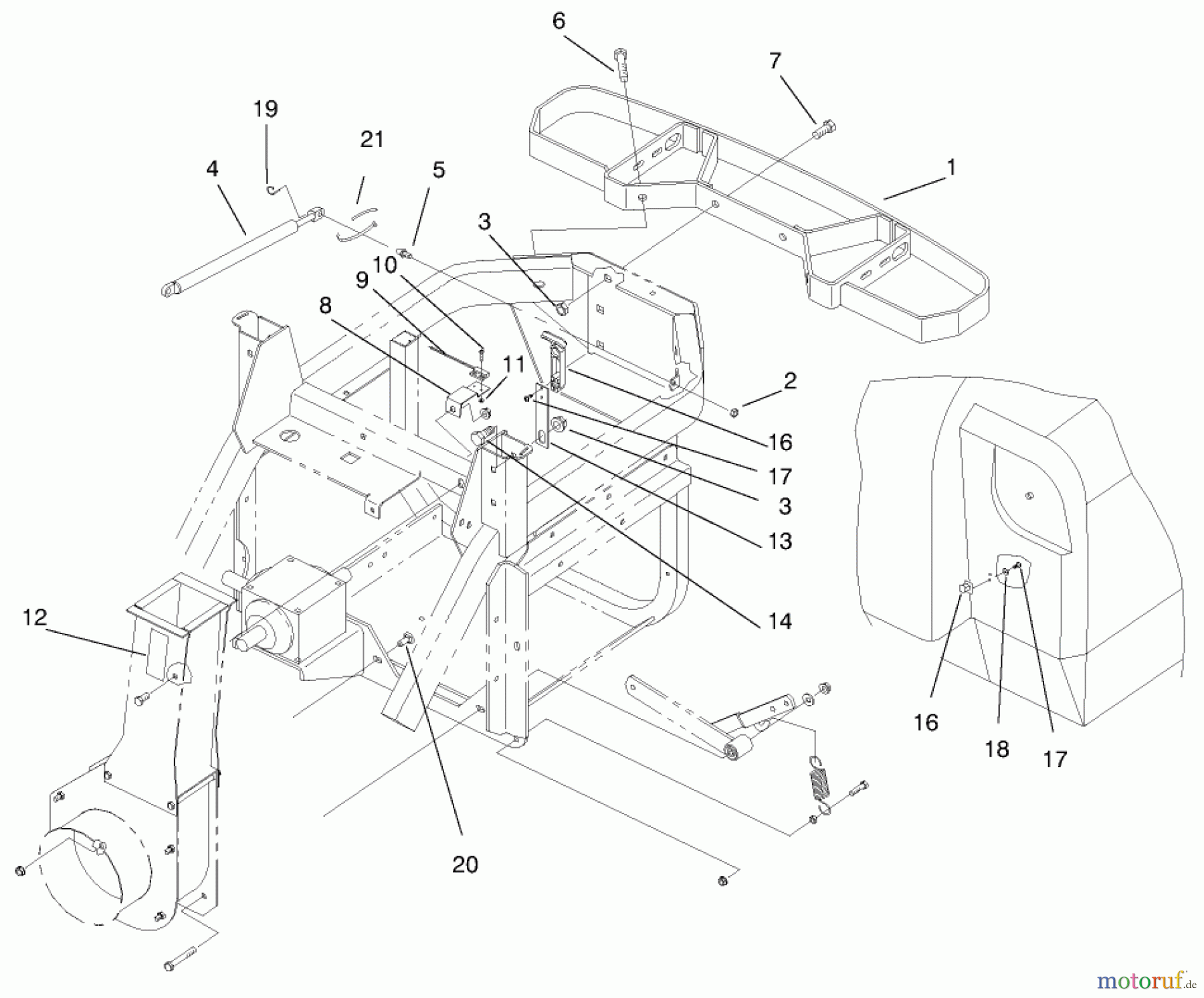  Zerto-Turn Mäher 74191 (Z320) - Toro Z Master 122cm Mower and Bagger (SN: 890160 - 895000) (1998) BUMPER ASM