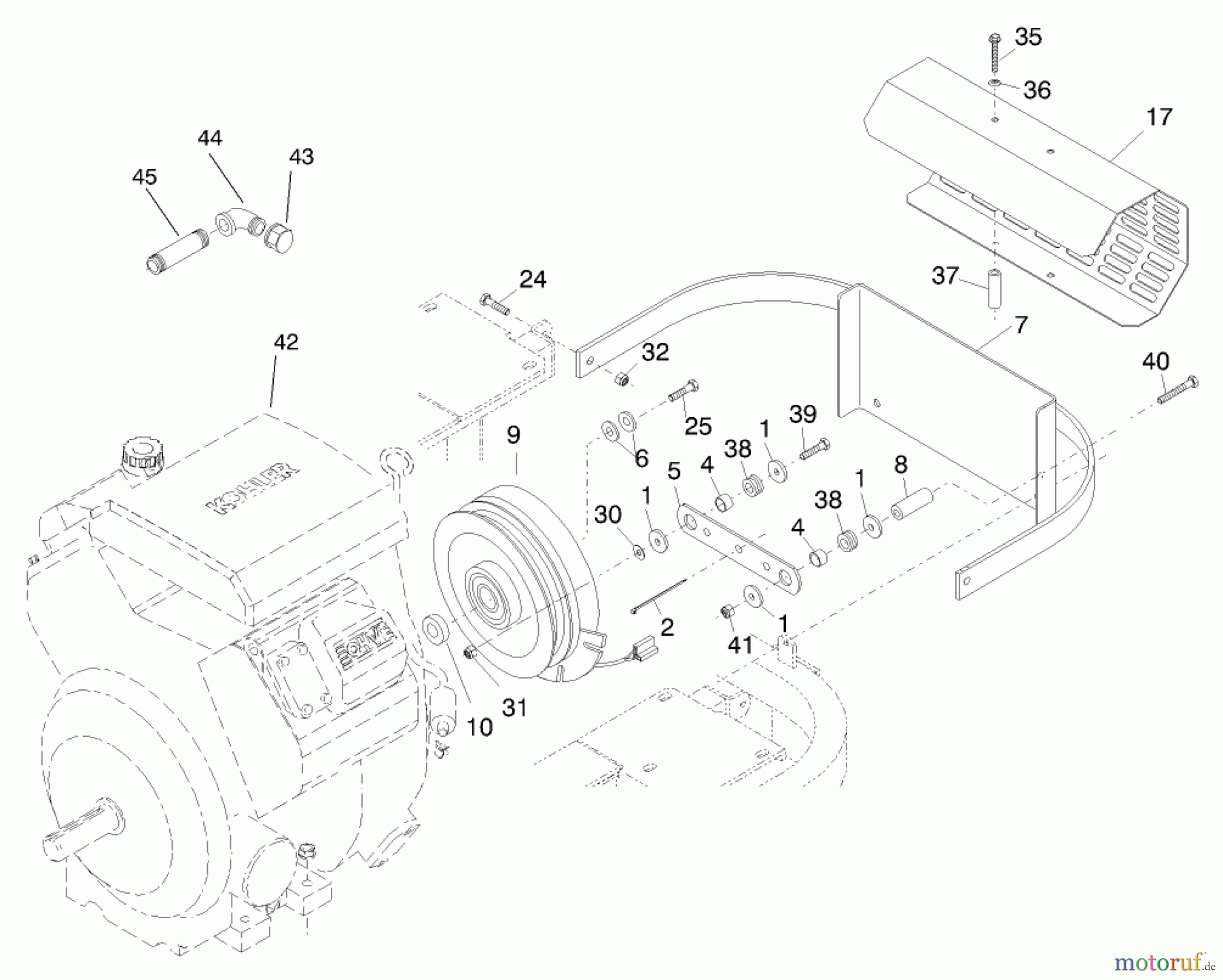  Zerto-Turn Mäher 74200 (Z252) - Toro Z Master Mower (SN: 890001 - 899999) (1998) ENGINE, CLUTCH & MUFFLER SHIELD