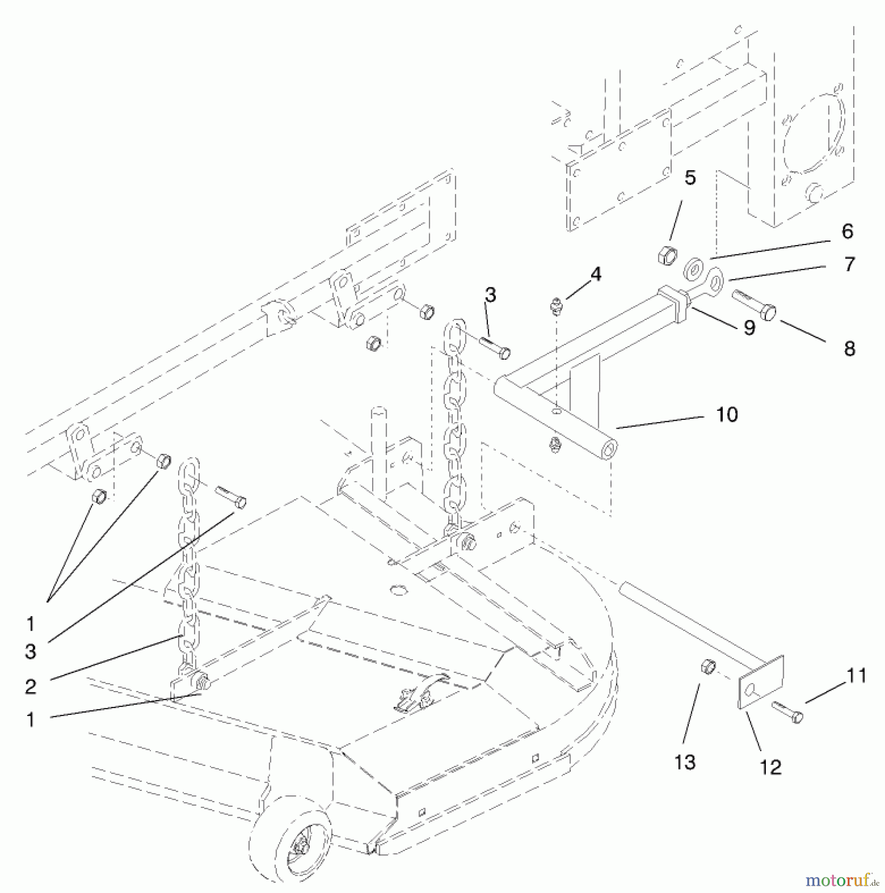  Zerto-Turn Mäher 74201 (Z255) - Toro Z Master Mower (SN: 890001 - 899999) (1998) DECK MOUNTING