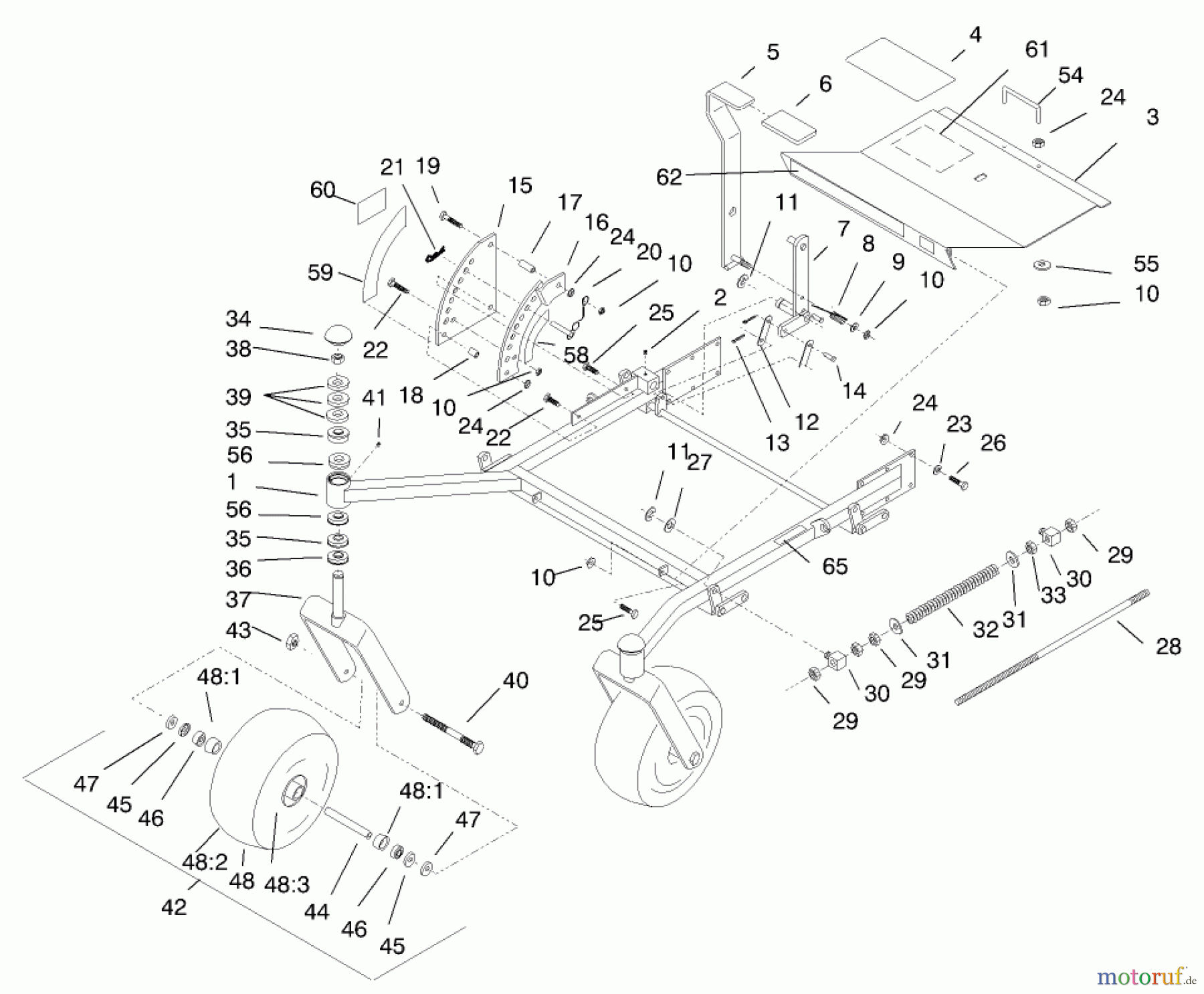  Zerto-Turn Mäher 74201 (Z255) - Toro Z Master Mower (SN: 890001 - 899999) (1998) FRONT FRAME