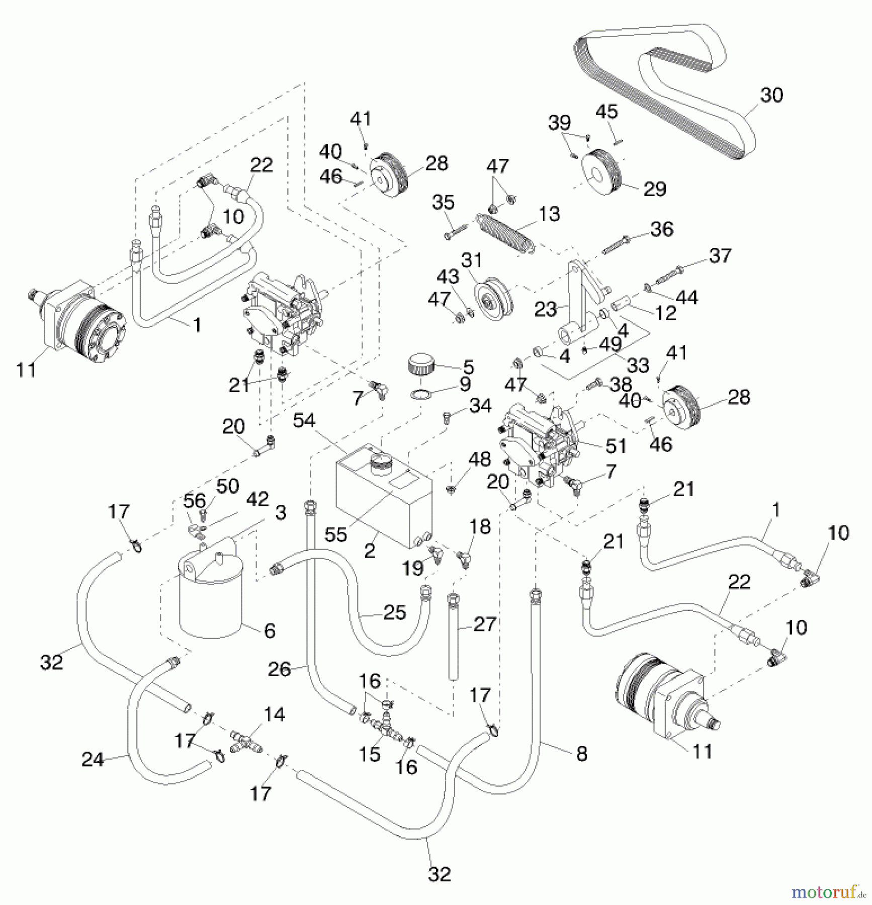  Zerto-Turn Mäher 74201 (Z255) - Toro Z Master Mower (SN: 890001 - 899999) (1998) HYDRAULICS