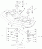 Zerto-Turn Mäher 74204 (Z255) - Toro Z Master Mower, 52" SFS Side Discharge Deck (SN: 992000 - 994000) (1999) Spareparts DEFLECTOR, SPINDLE AND PULLEY ASSEMBLY