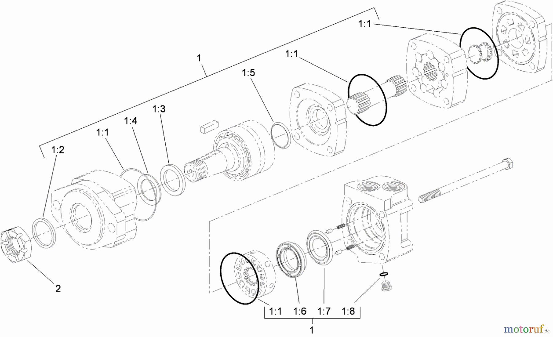  Compact Utility Attachments 22978 - Toro Bore Drive Attachment, TRX Trencher (SN: 311000001 - 311999999) (2011) HYDRAULIC MOTOR ASSEMBLY NO. 117-4037