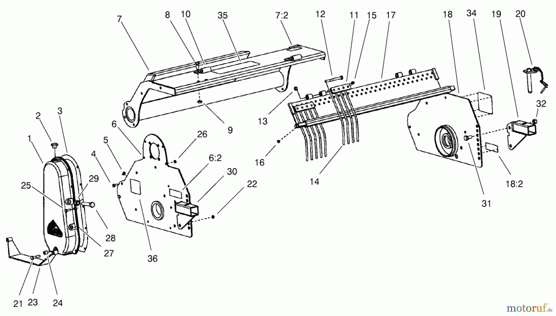  Compact Utility Attachments 23101 - Toro Soil Cultivator, Compact Utility Loaders (SN: 200000001 - 200999999) (2000) FRAME ASSEMBLY