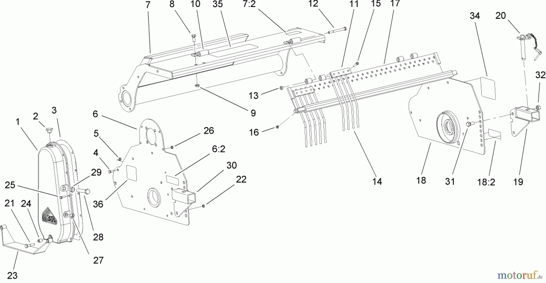  Compact Utility Attachments 23101 - Toro Soil Cultivator, Compact Utility Loaders (SN: 230000001 - 230999999) (2003) FRAME ASSEMBLY