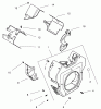 Zerto-Turn Mäher 74226 (Z255) - Toro Z Master Mower, 62" SFS Side Discharge Deck (SN: 210000001 - 210002100) (2001) Spareparts BLOWER HOUSING AND BAFFLE (ENGINE: KOHLER CH25S PS-68606)