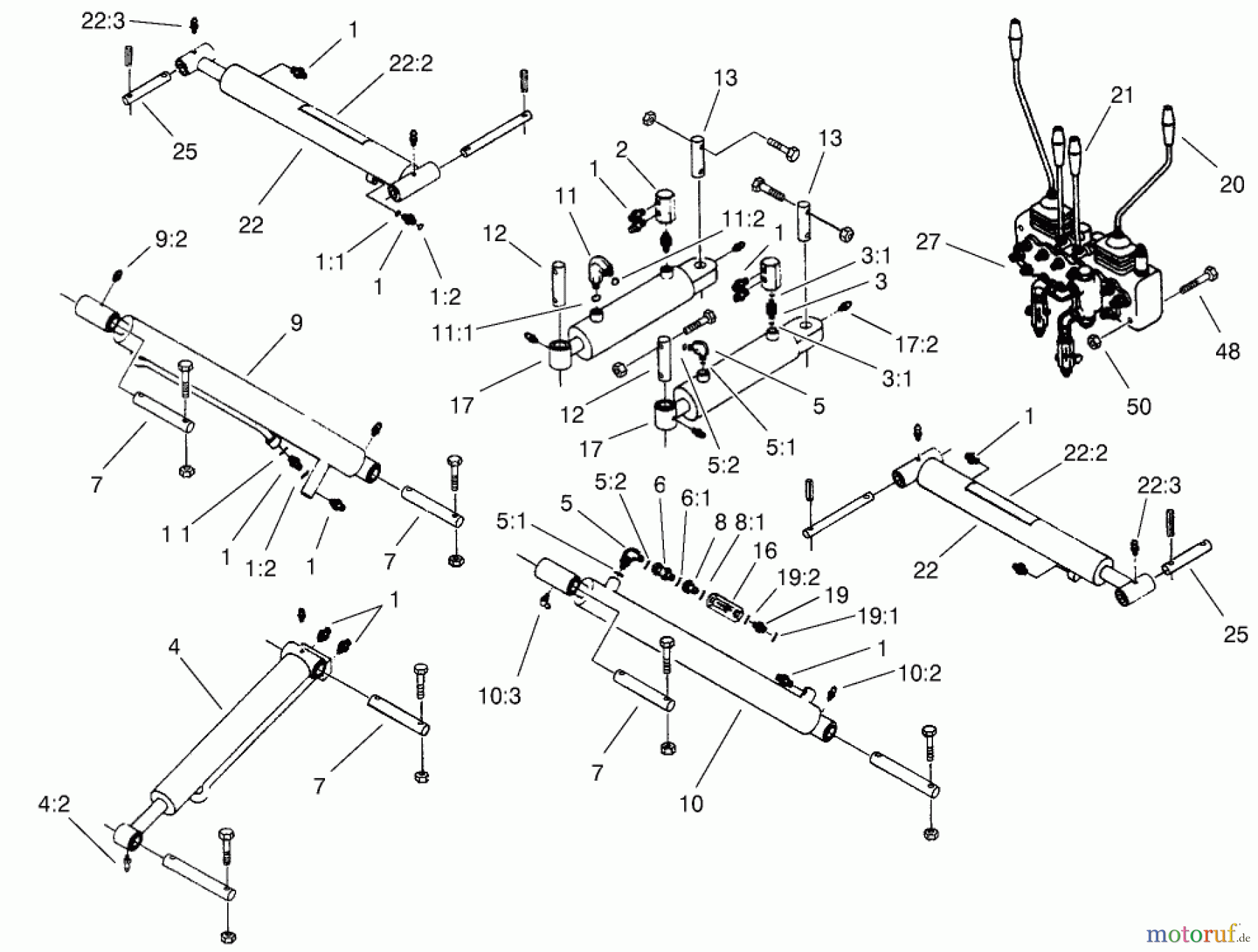  Compact Utility Attachments 23160 - Toro Backhoe, Dingo Compact Utility Loader (SN: 200000001 - 200999999) (2000) CYLINDER AND CONTROLS ASSEMBLY