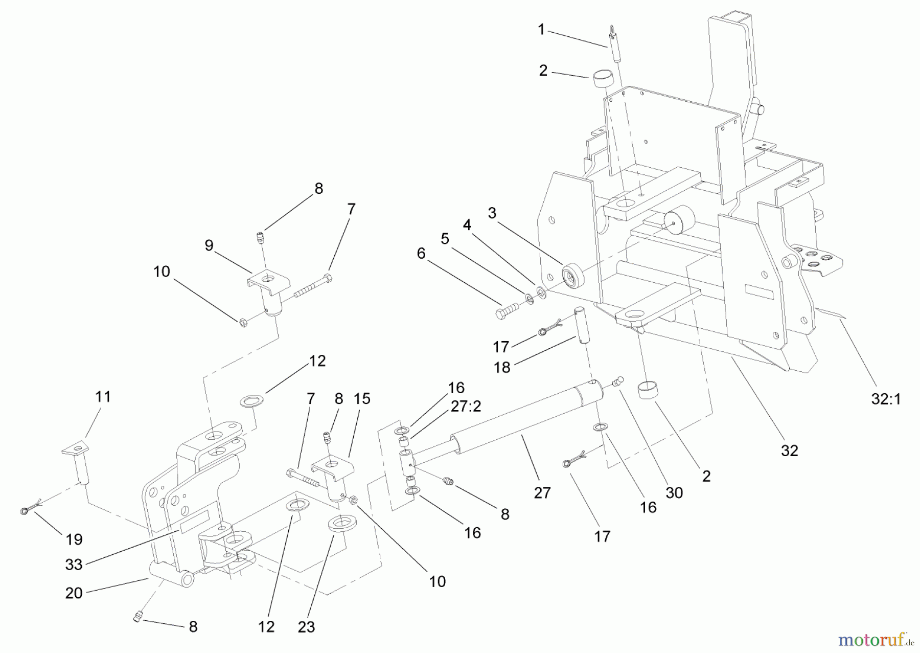  Compact Utility Attachments 23163 - Toro Backhoe, Dingo Compact Utility Loader (SN: 250000001 - 250999999) (2005) MAIN AND SWING FRAME ASSEMBLY