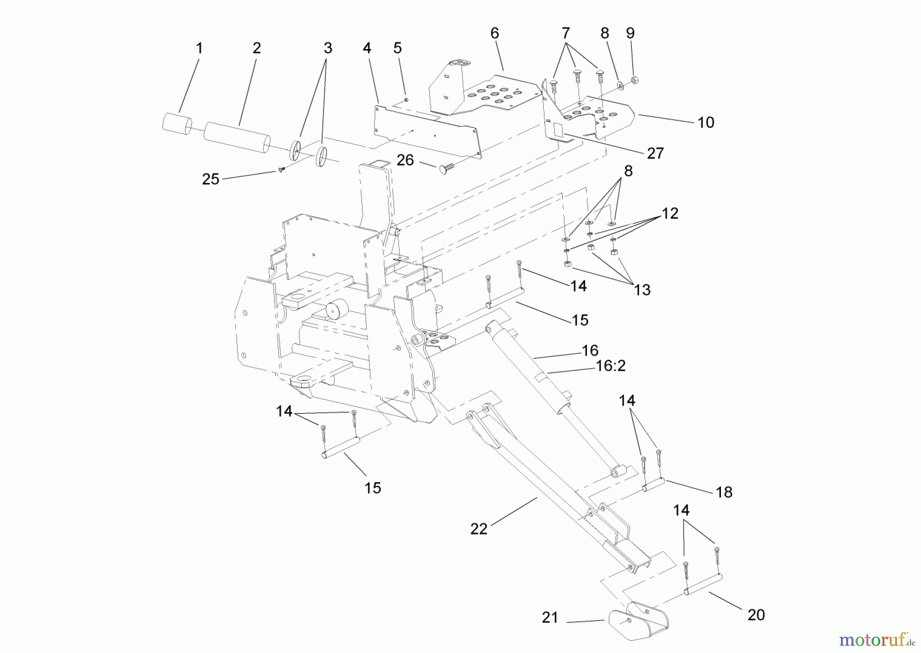  Compact Utility Attachments 23163 - Toro Backhoe, Dingo Compact Utility Loader (SN: 280000001 - 280999999) (2008) STABILIZER LEG ASSEMBLY